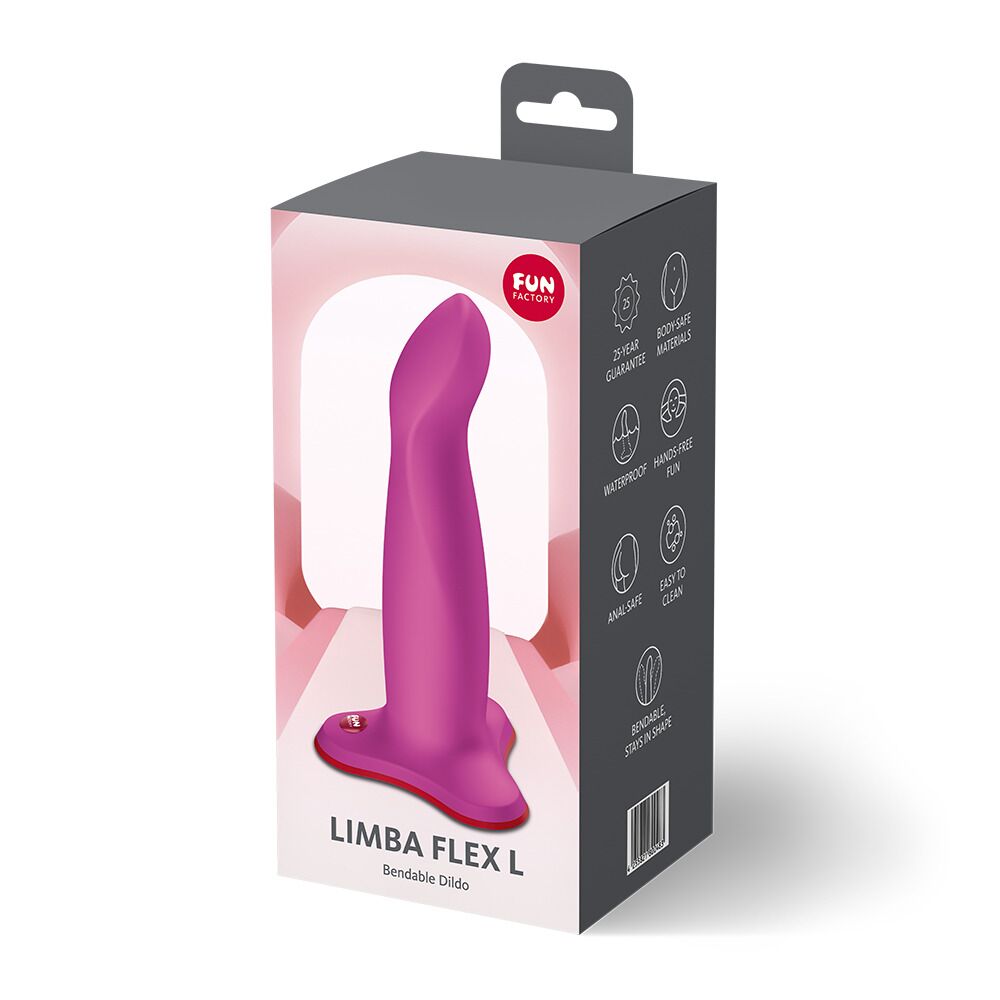 Фаллоимитатор Fun Factory LIMBA FLEX L Magenta, гибкий, с эффектом памяти, подходит для точки G
