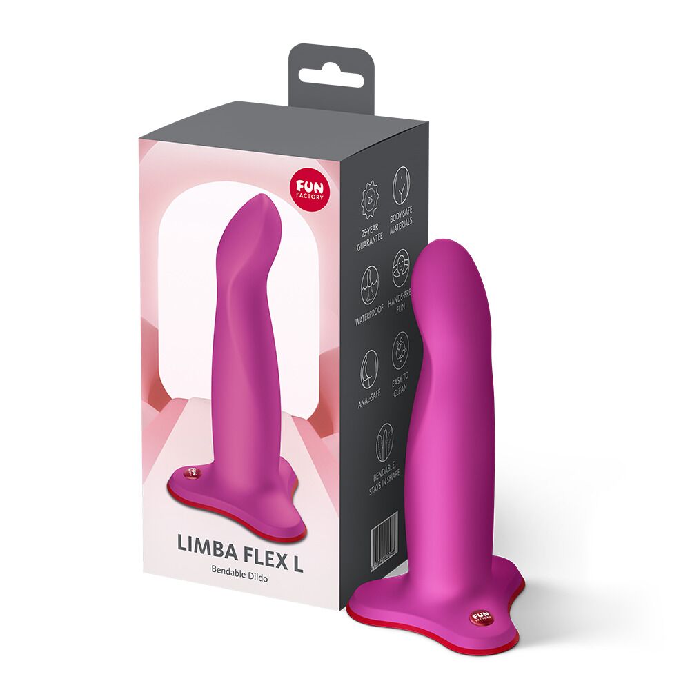 Фаллоимитатор Fun Factory LIMBA FLEX L Magenta, гибкий, с эффектом памяти, подходит для точки G