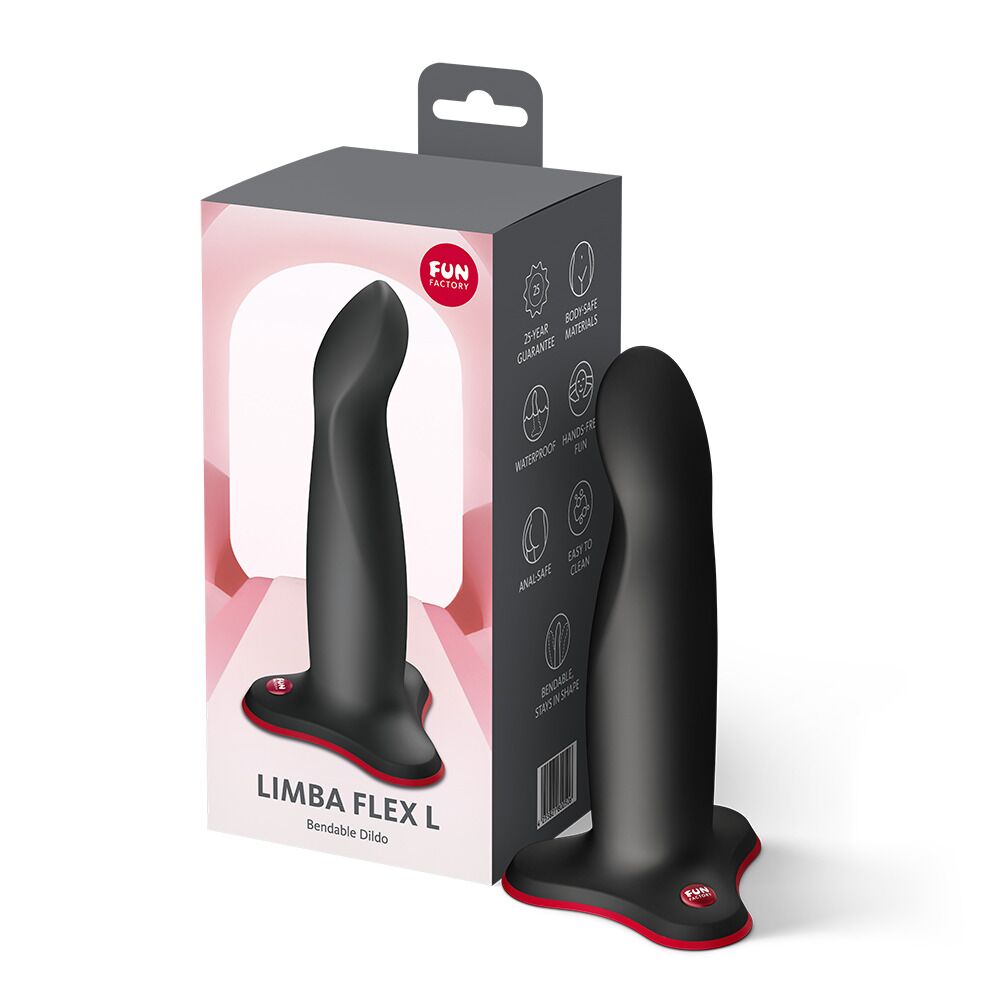 Фаллоимитатор Fun Factory LIMBA FLEX L Black, гибкий, с эффектом памяти, подходит для точки G