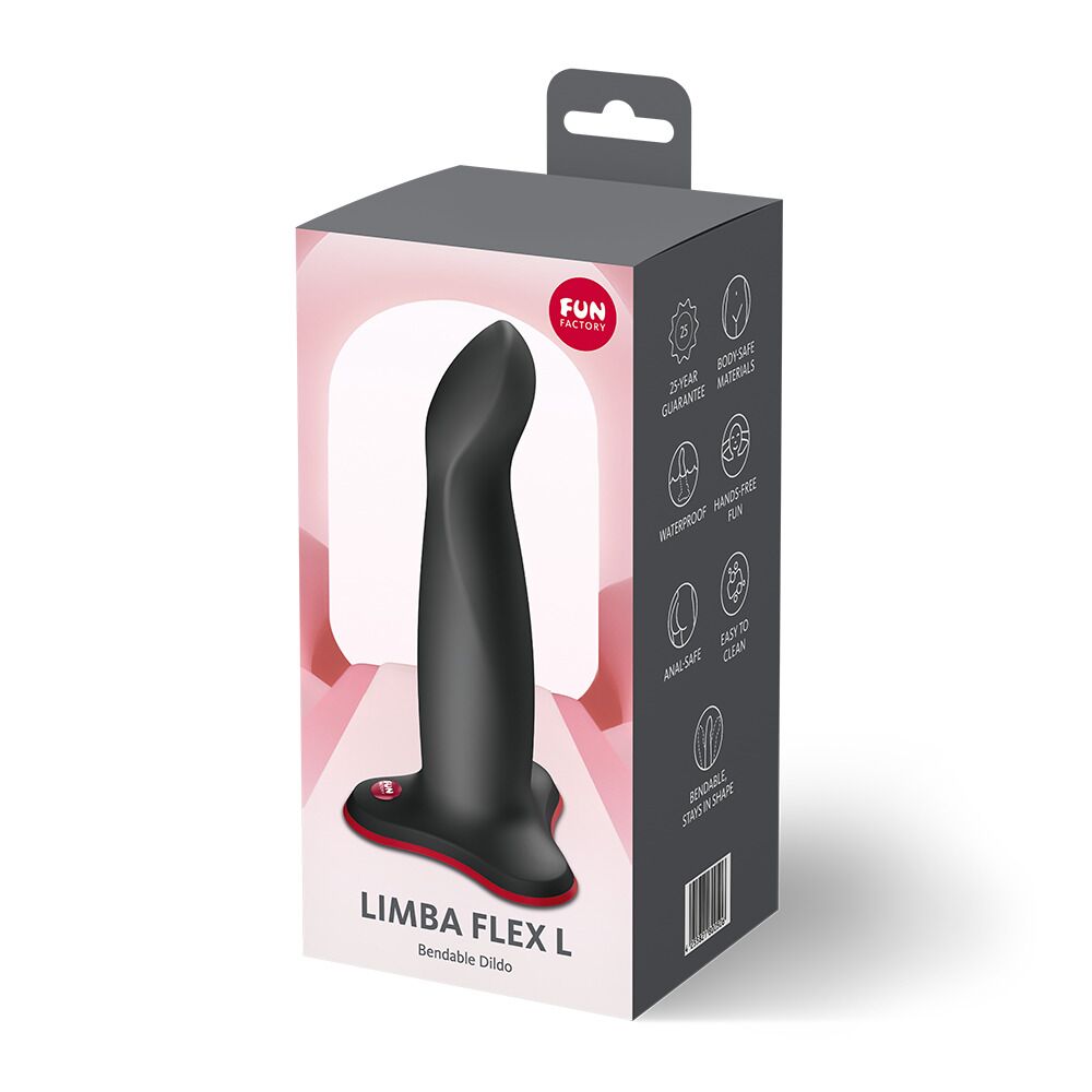 Фаллоимитатор Fun Factory LIMBA FLEX L Black, гибкий, с эффектом памяти, подходит для точки G