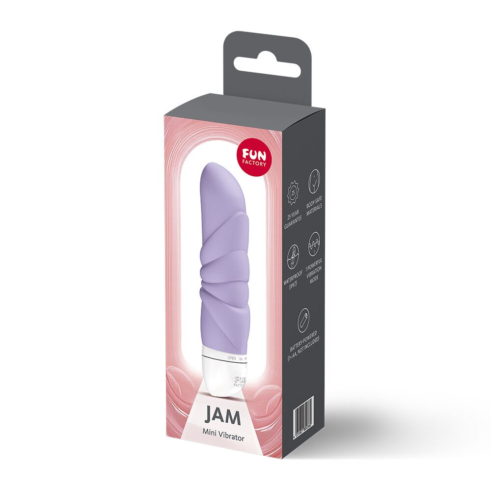 Мини-вибратор Fun Factory JAM Purple, подходит для клитора, рельефный