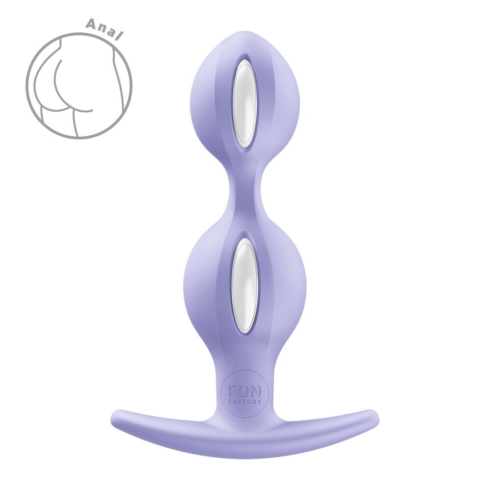 Анальные шарики Fun Factory B BALLS DUO Purple, эффект вибрации, диаметр 3,2 и 3,6 см