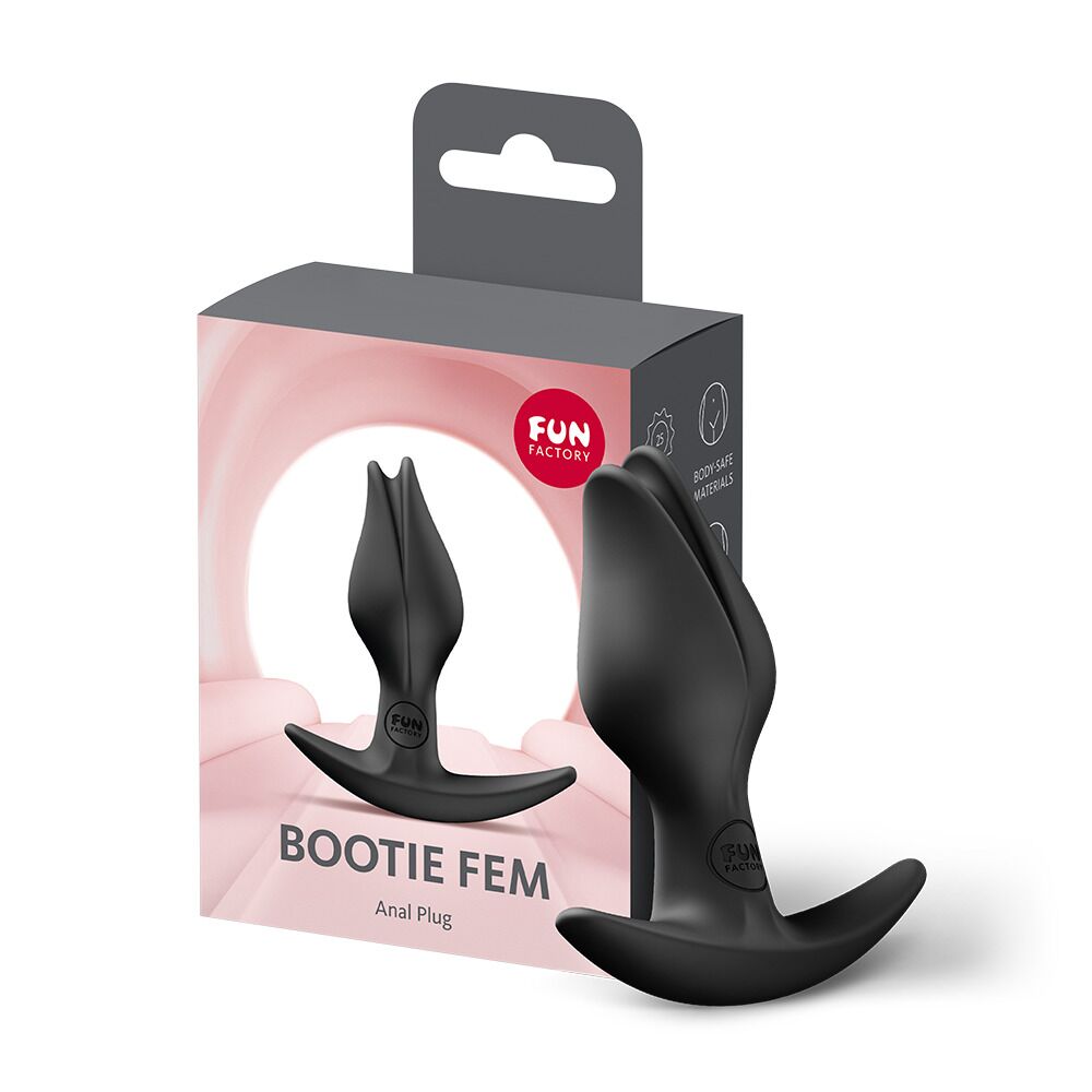 Анальна пробка Fun Factory BOOTIE FEM Black, у вигляді бутона, діаметр 2,9 см, тонкий обмежувач