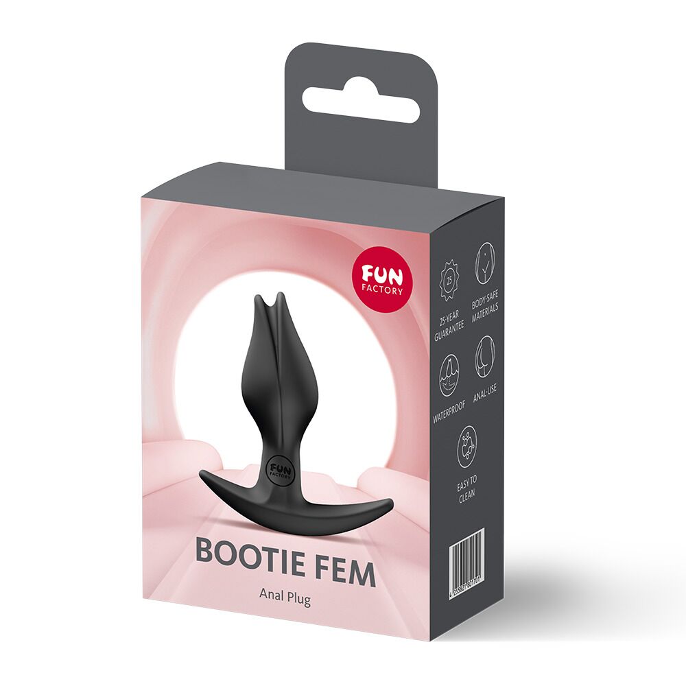 Анальна пробка Fun Factory BOOTIE FEM Black, у вигляді бутона, діаметр 2,9 см, тонкий обмежувач