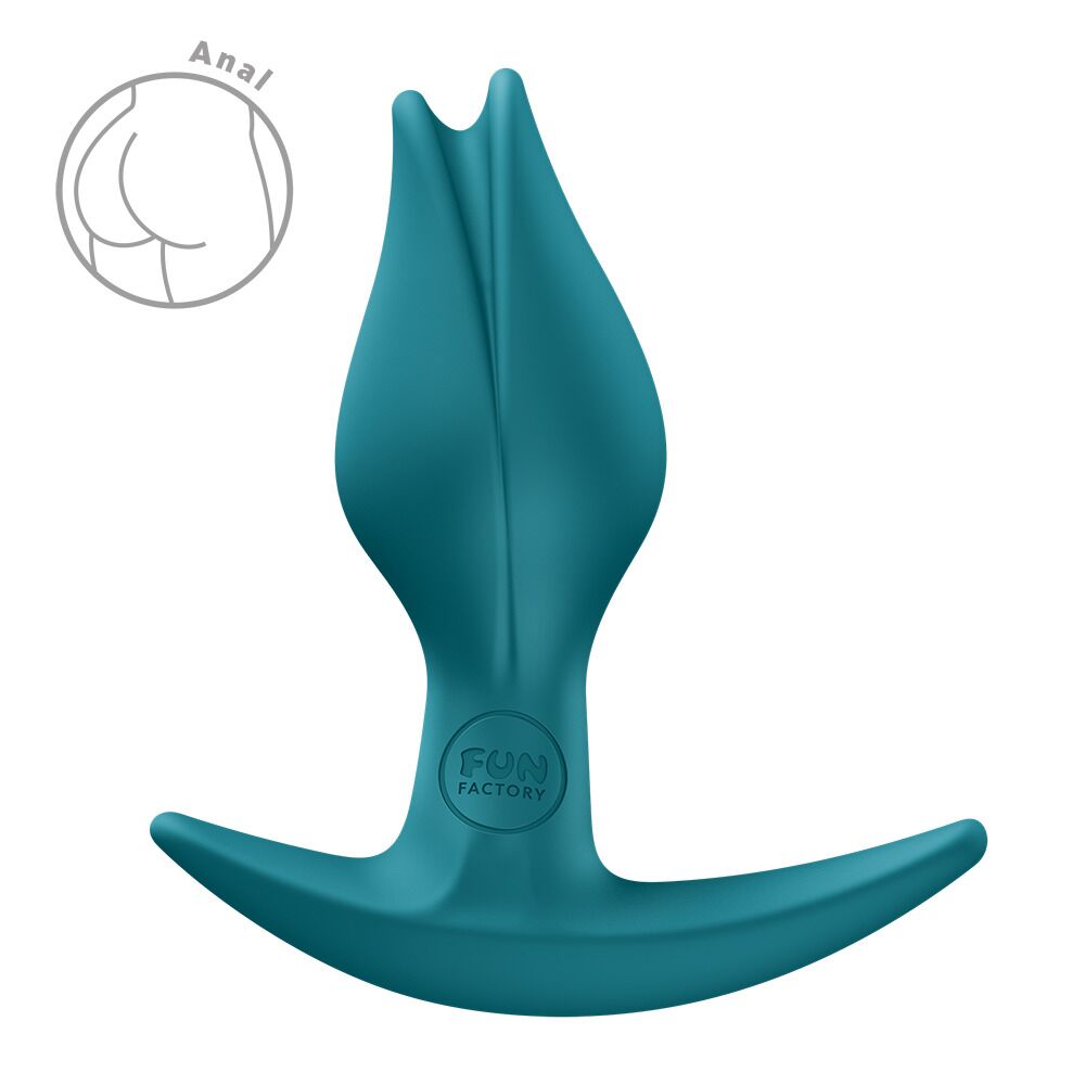 Анальна пробка Fun Factory BOOTIE FEM Bottle Green, у вигляді бутона, діаметр 2,9 см, тонкий обмежувач