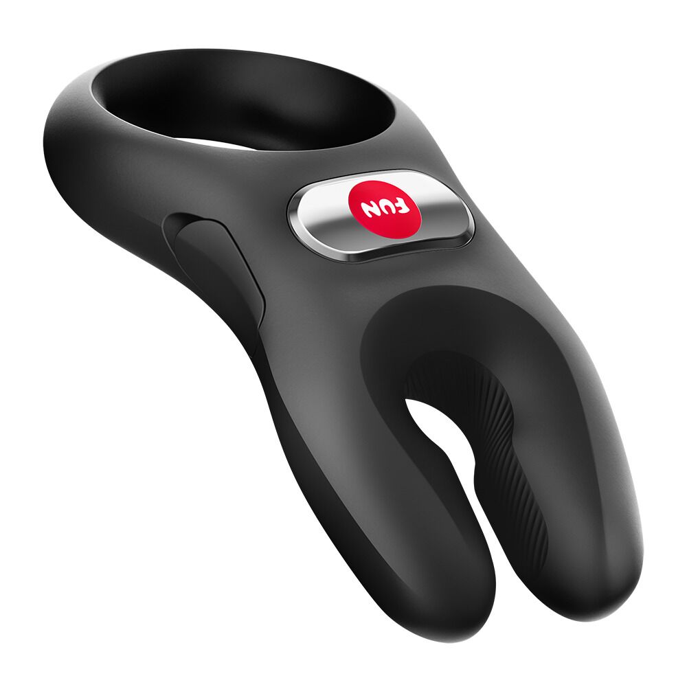 Эрекционное виброкольцо с двойной стимуляцией клитора Fun Factory NŌS PRO Black, 2 мотора
