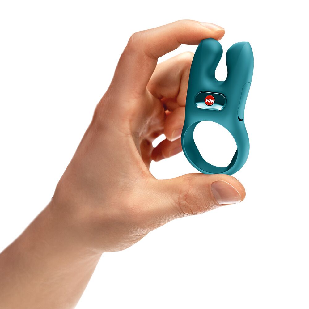 Эрекционное виброкольцо с двойной стимуляцией клитора Fun Factory NŌS CLASSIC Bottle Green, 2 мотора