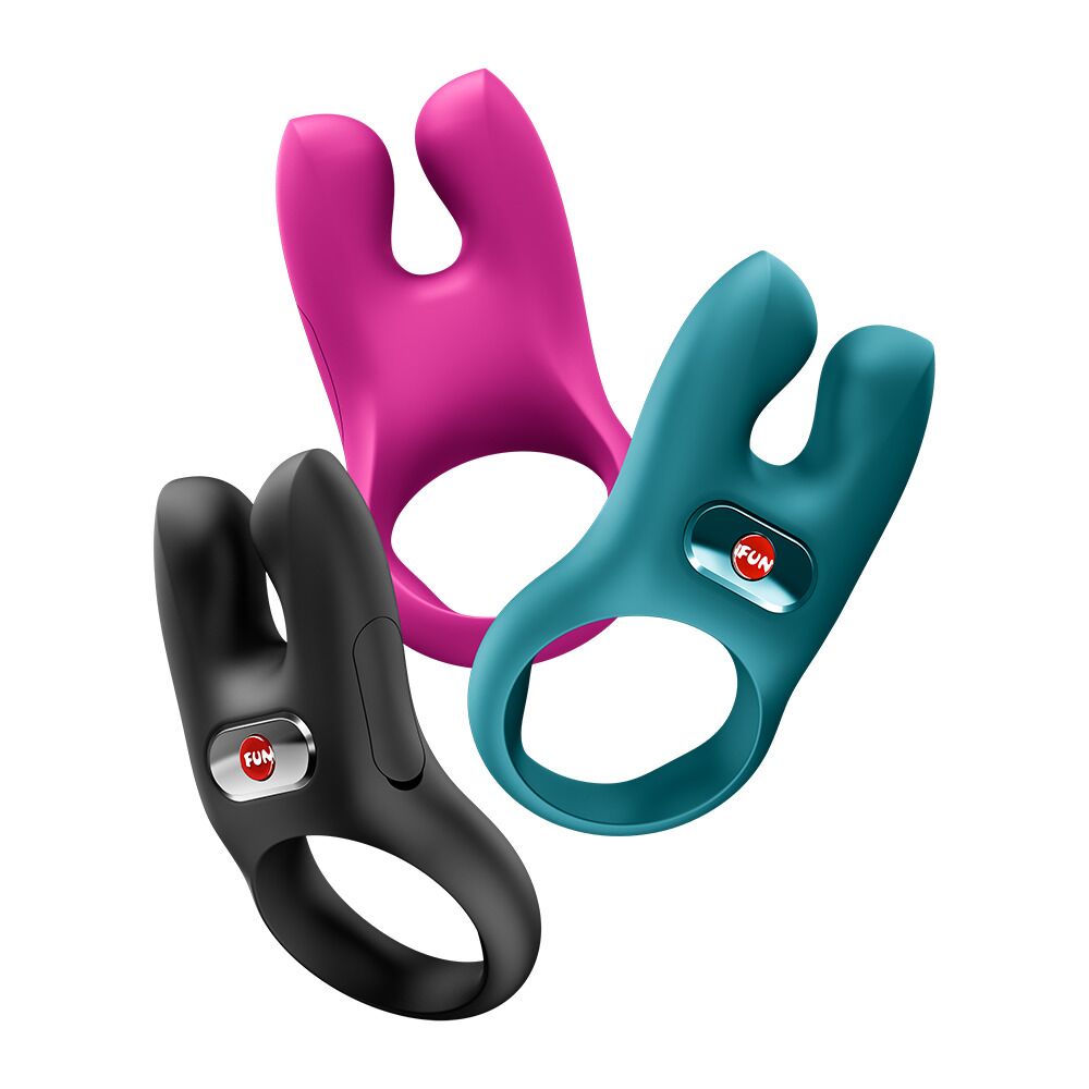 Эрекционное виброкольцо с двойной стимуляцией клитора Fun Factory NŌS CLASSIC Black, 2 мотора