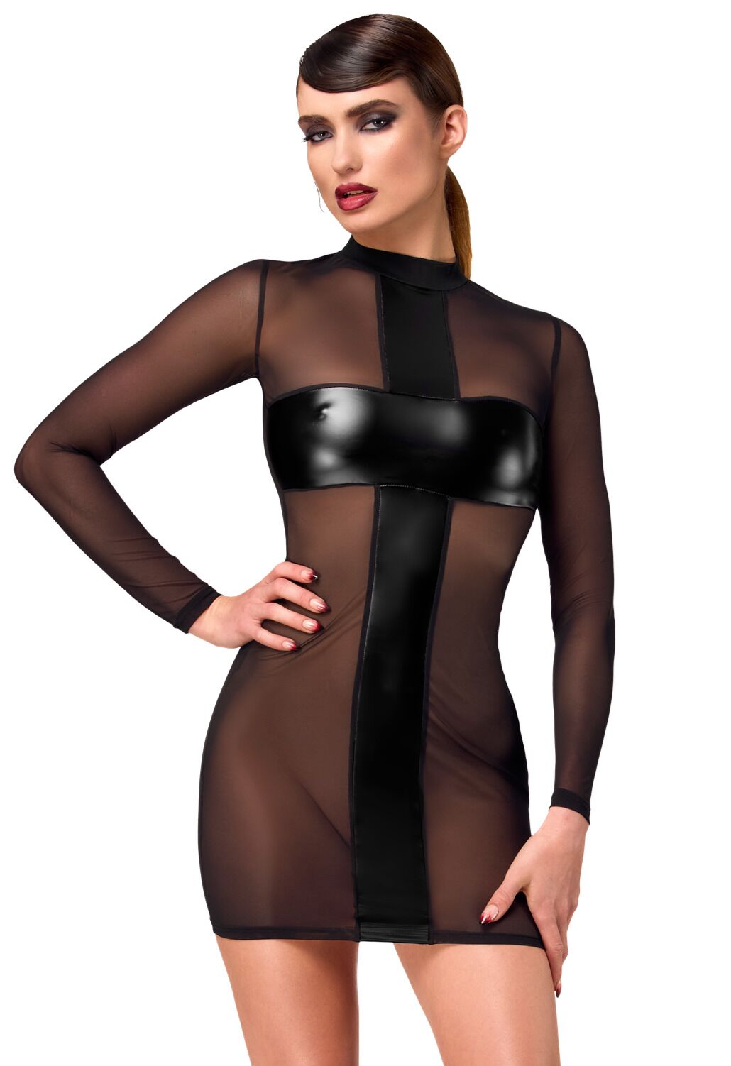 Сукня Noir Handmade F369 Crossfire Mesh & Wetlook Mini dress L