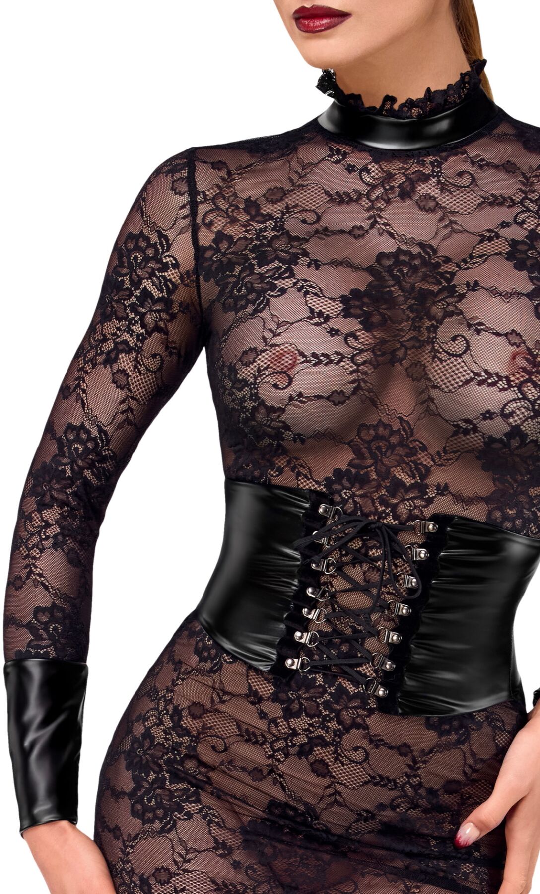Платье Noir Handmade F375 Noirelle Lace Corset Midi dress M