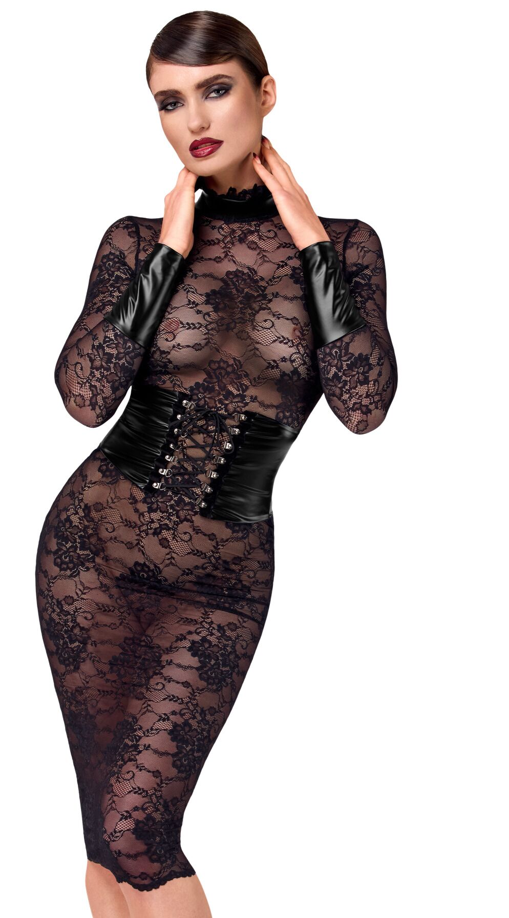 Платье Noir Handmade F375 Noirelle Lace Corset Midi dress M