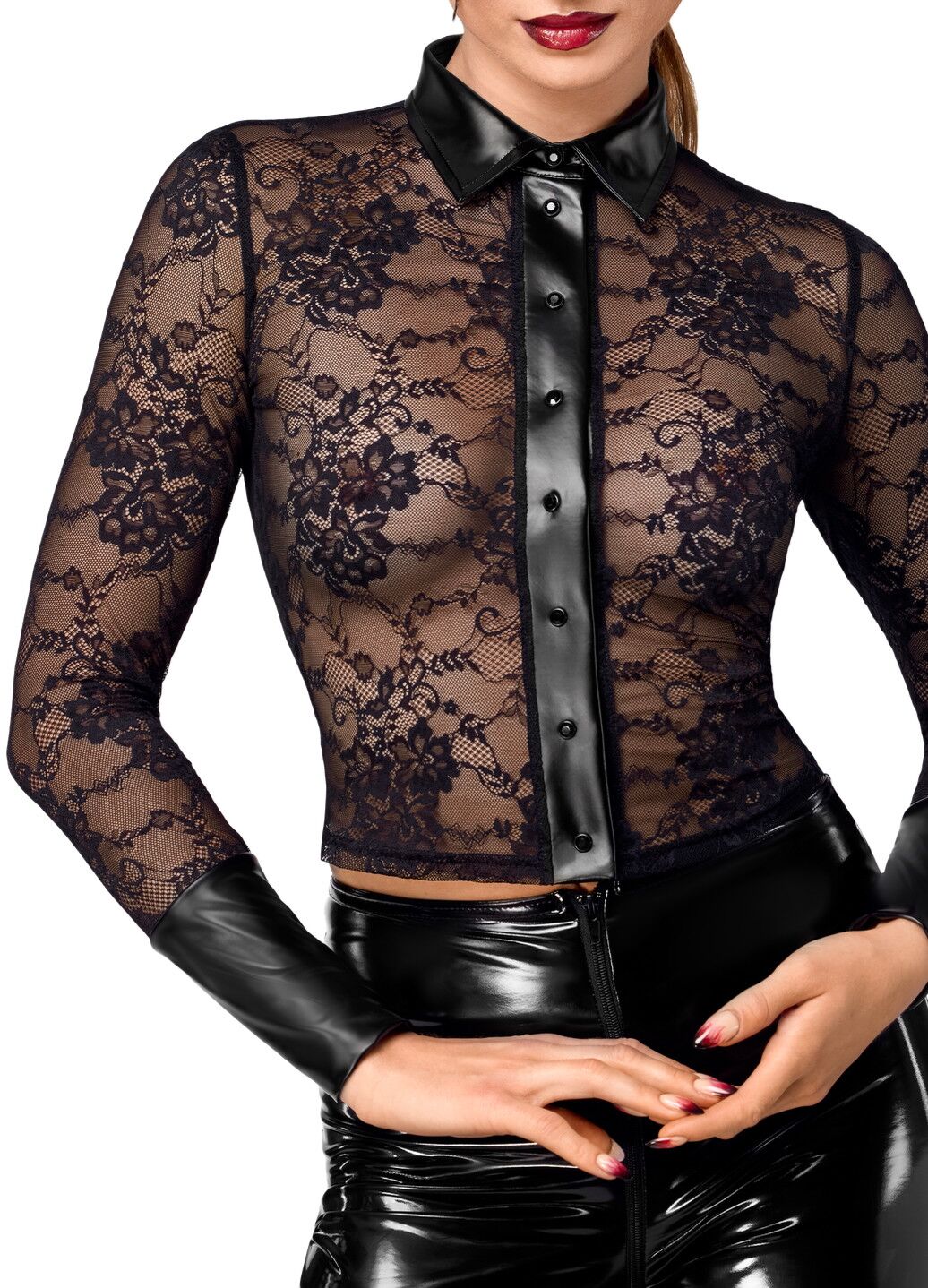 Блуза Noir Handmade F377 Noirelle Lace Button-up Shirt S