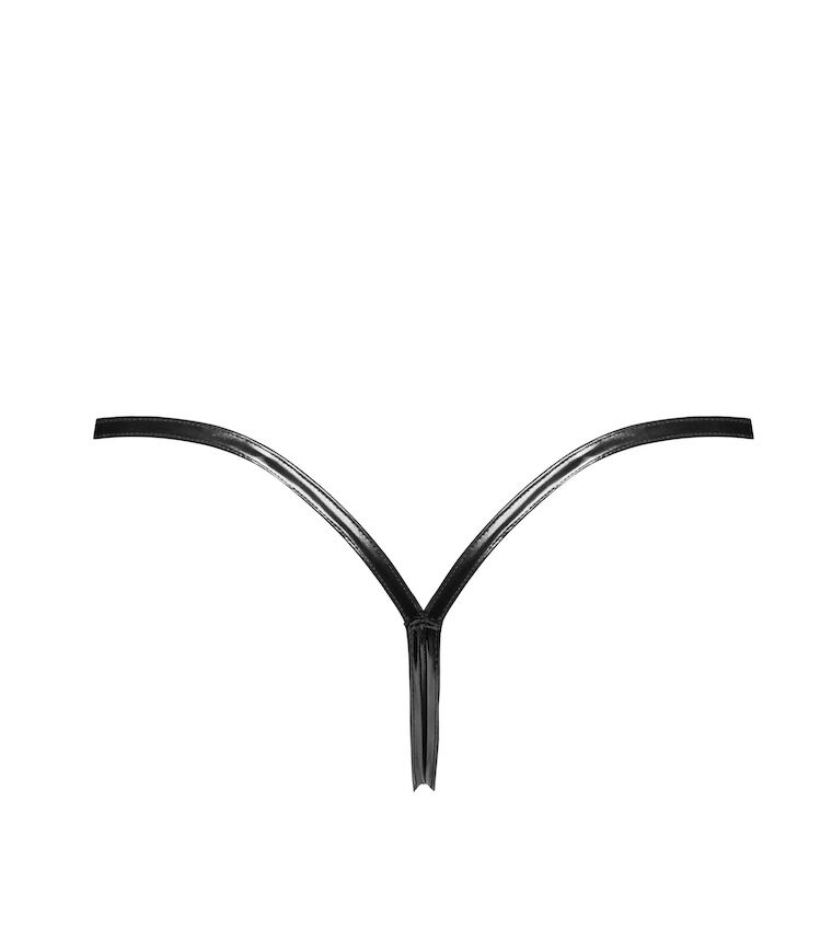 Трусики Noir Handmade P014 Dominae PVC panty with silver clasp 3XL