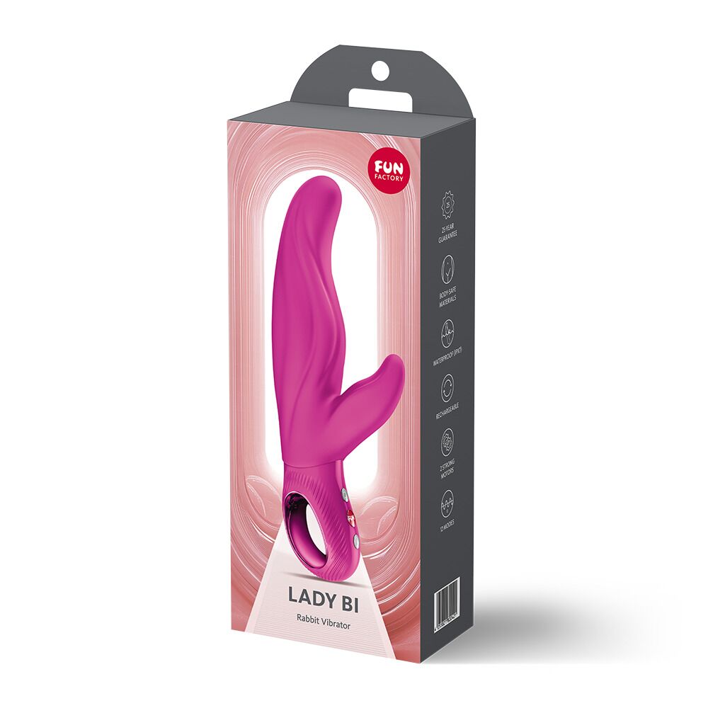 Вібратор-кролик для точки А Fun Factory LADY BI Magenta, 2 мотори, 12 режимів