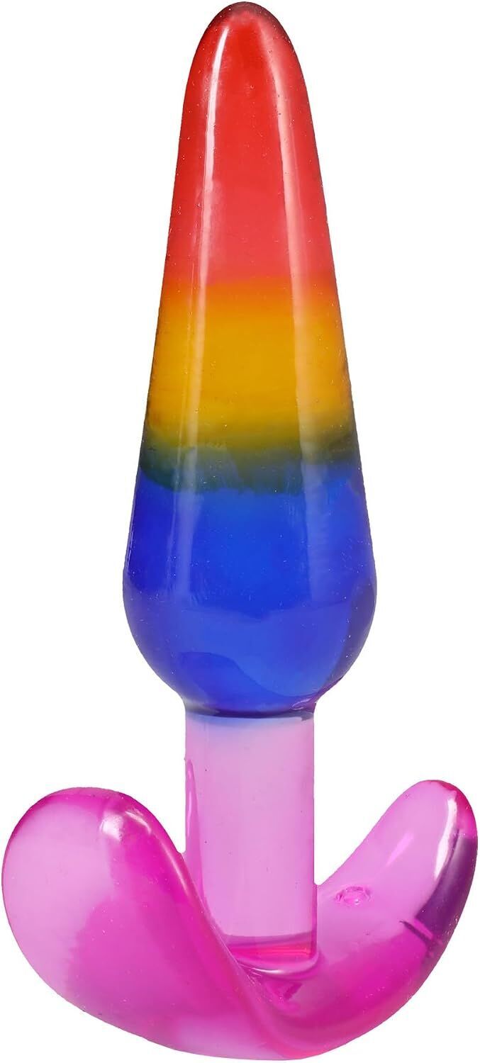 Набір анальних пробок Doc Johnson Crystal Jellies - Anal Trainer Set - Rainbow (м'яте паковання!!!)