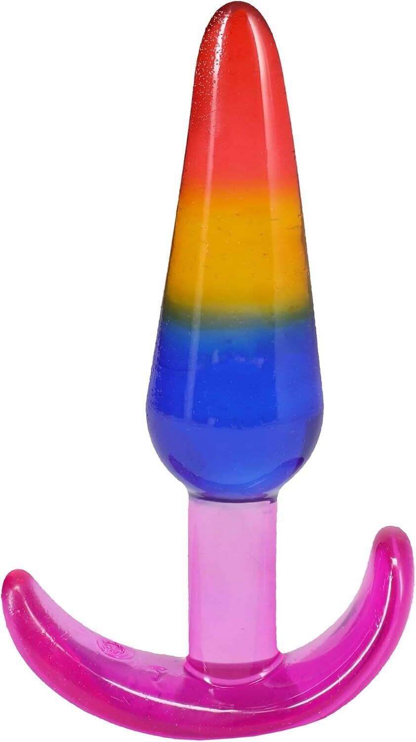 Набір анальних пробок Doc Johnson Crystal Jellies - Anal Trainer Set - Rainbow (м'яте паковання!!!)