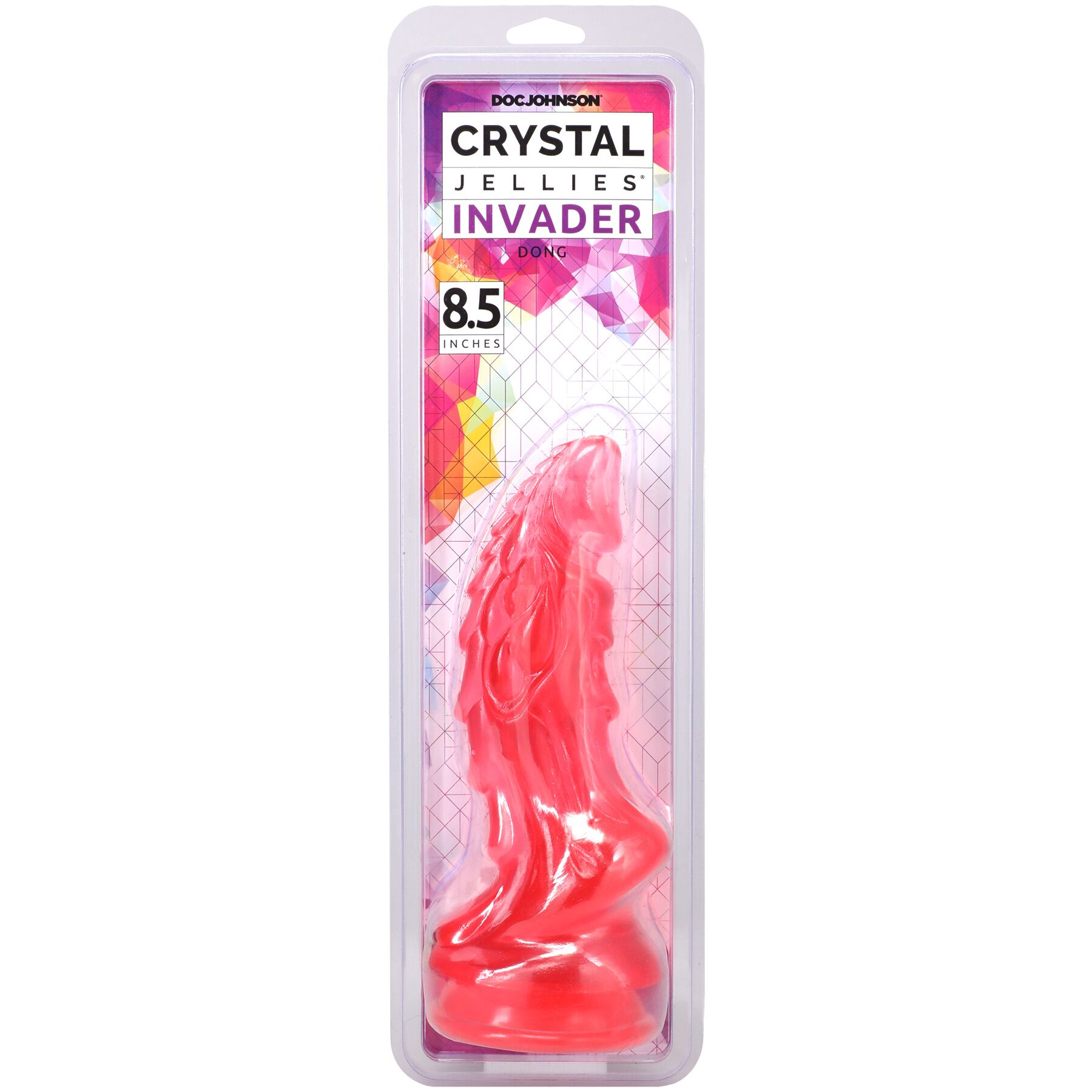 Фэнтезийный фаллоимитатор Doc Johnson Crystal Jellies - Invader Dong 8.5 Inch - Pink