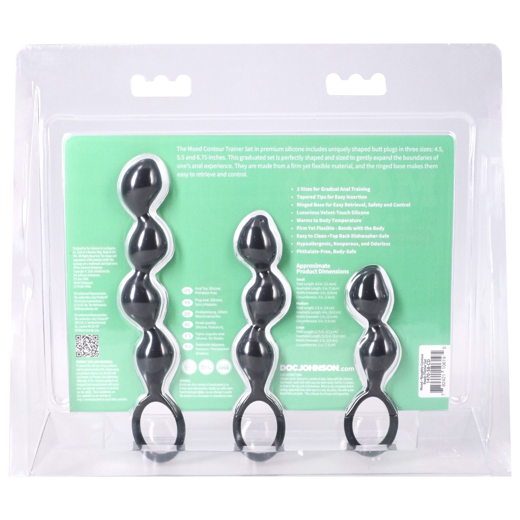 Набір анальних іграшок Doc Johnson Mood Naughty Contour Beads Trainer Set