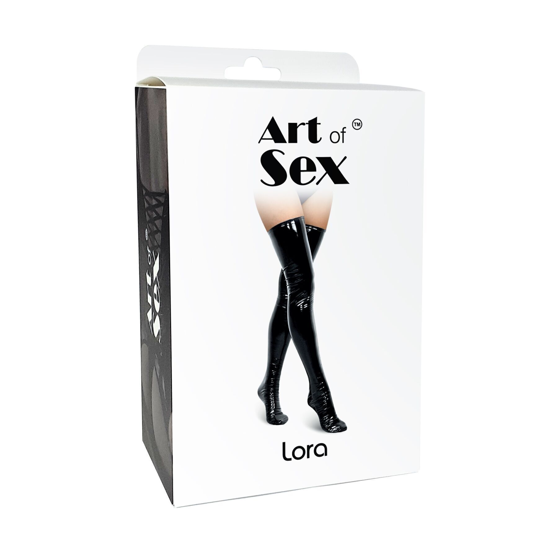 Сексуальні вінілові панчохи Art of Sex - Lora, розмір M, з ефектом мокрого оксамиту
