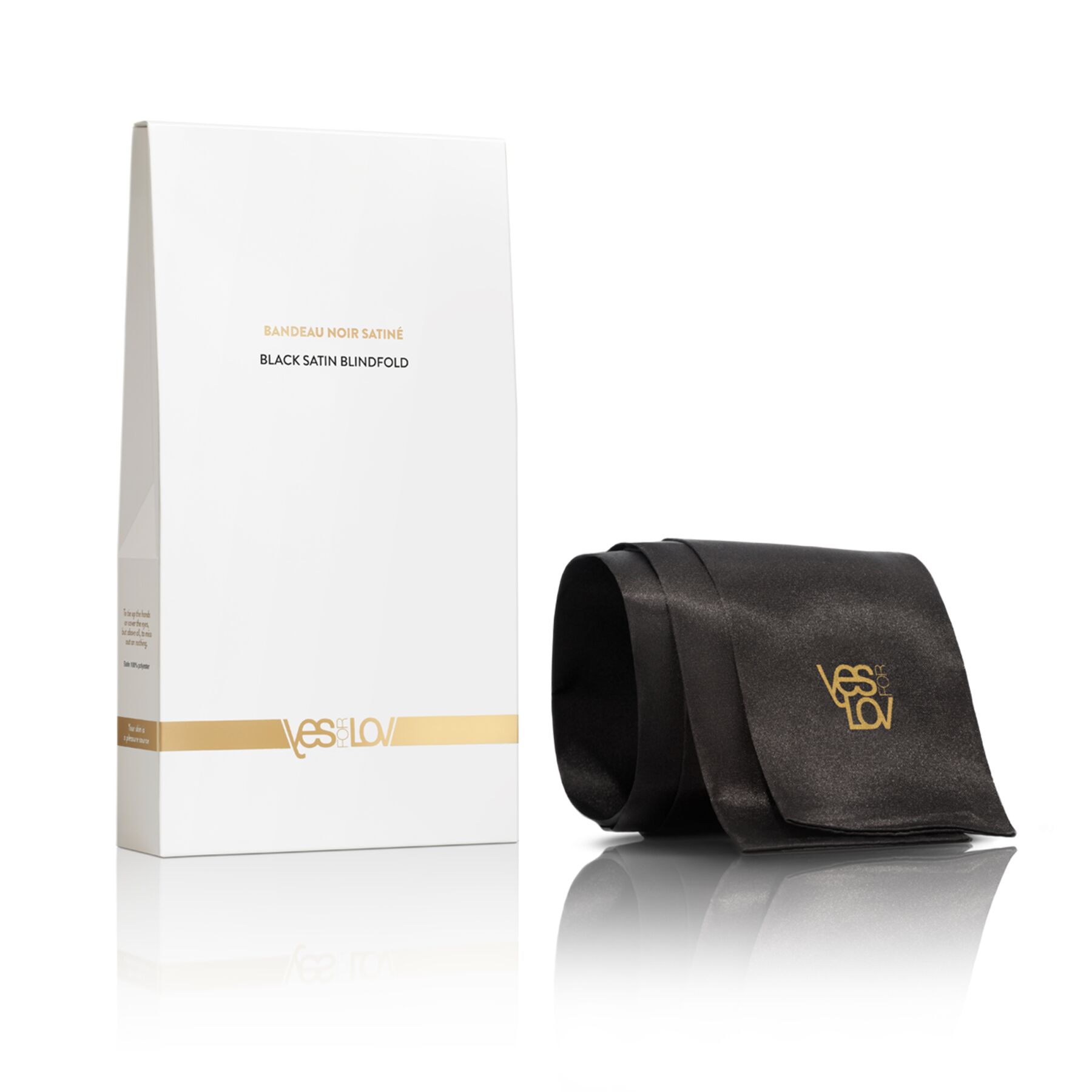 Сатинова пов'язка на очі YESforLOV BLACK SATIN BLINDFOLD