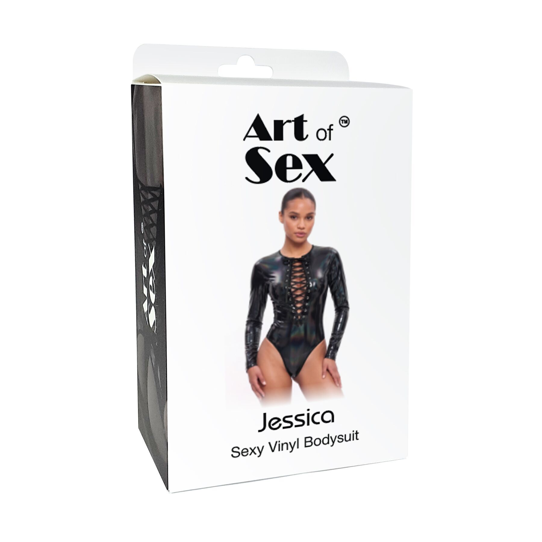 Вінілове боді з рукавами Art of Sex - Jessica, з ефектом мокрого оксамиту, розмір M