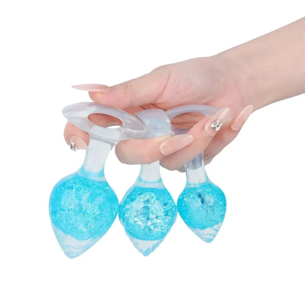 Анальная пробка Liebe Seele Heart-shaped Crystal Anal Plug - Blue Small