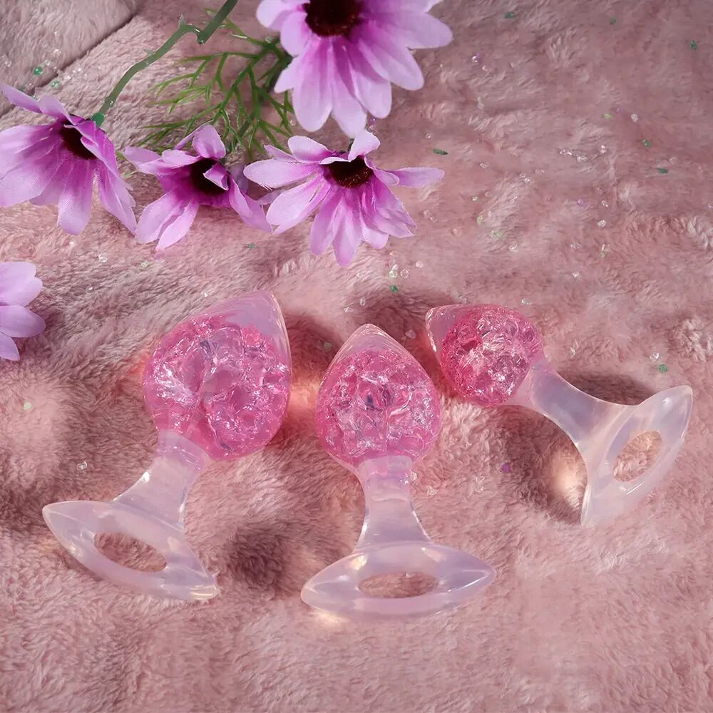 Анальная пробка Liebe Seele Heart-shaped Crystal Anal Plug - Pink Small