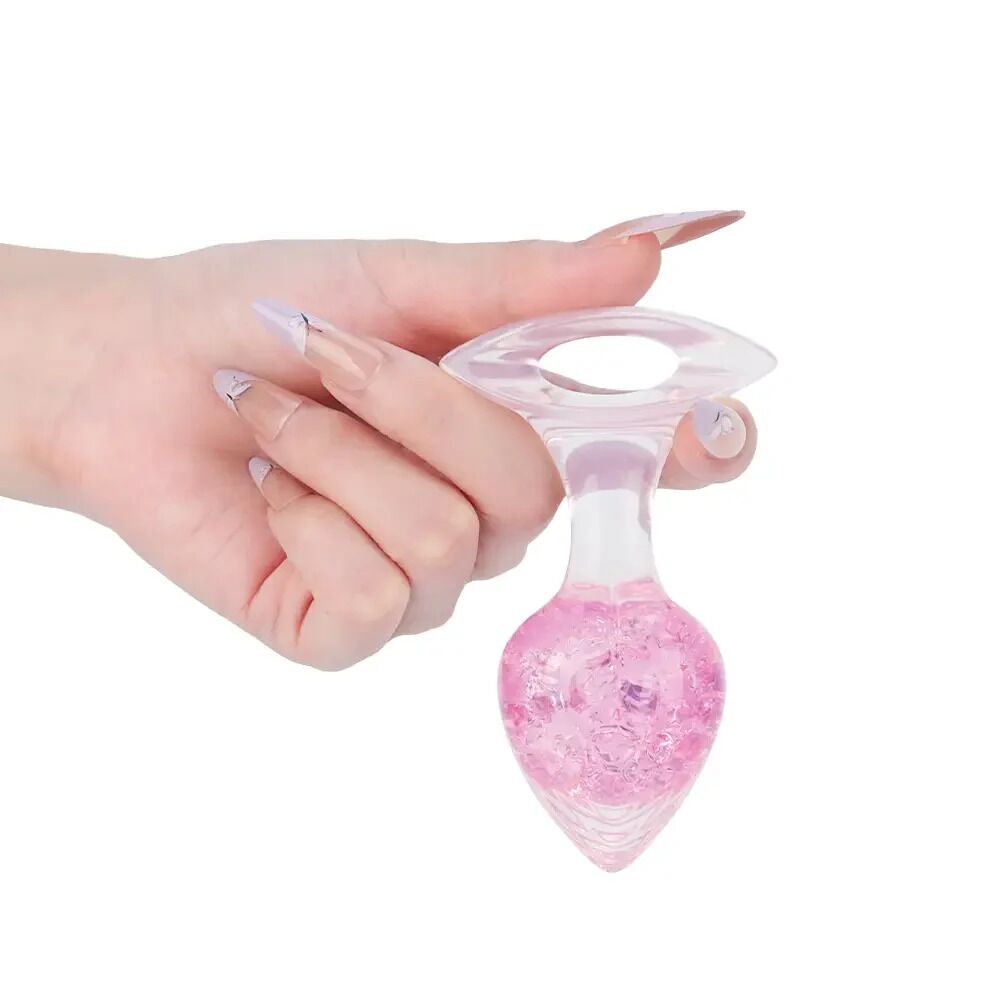 Анальная пробка Liebe Seele Heart-shaped Crystal Anal Plug - Pink Small
