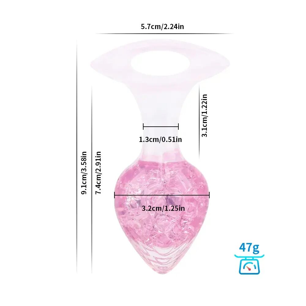 Анальная пробка Liebe Seele Heart-shaped Crystal Anal Plug - Pink Medium
