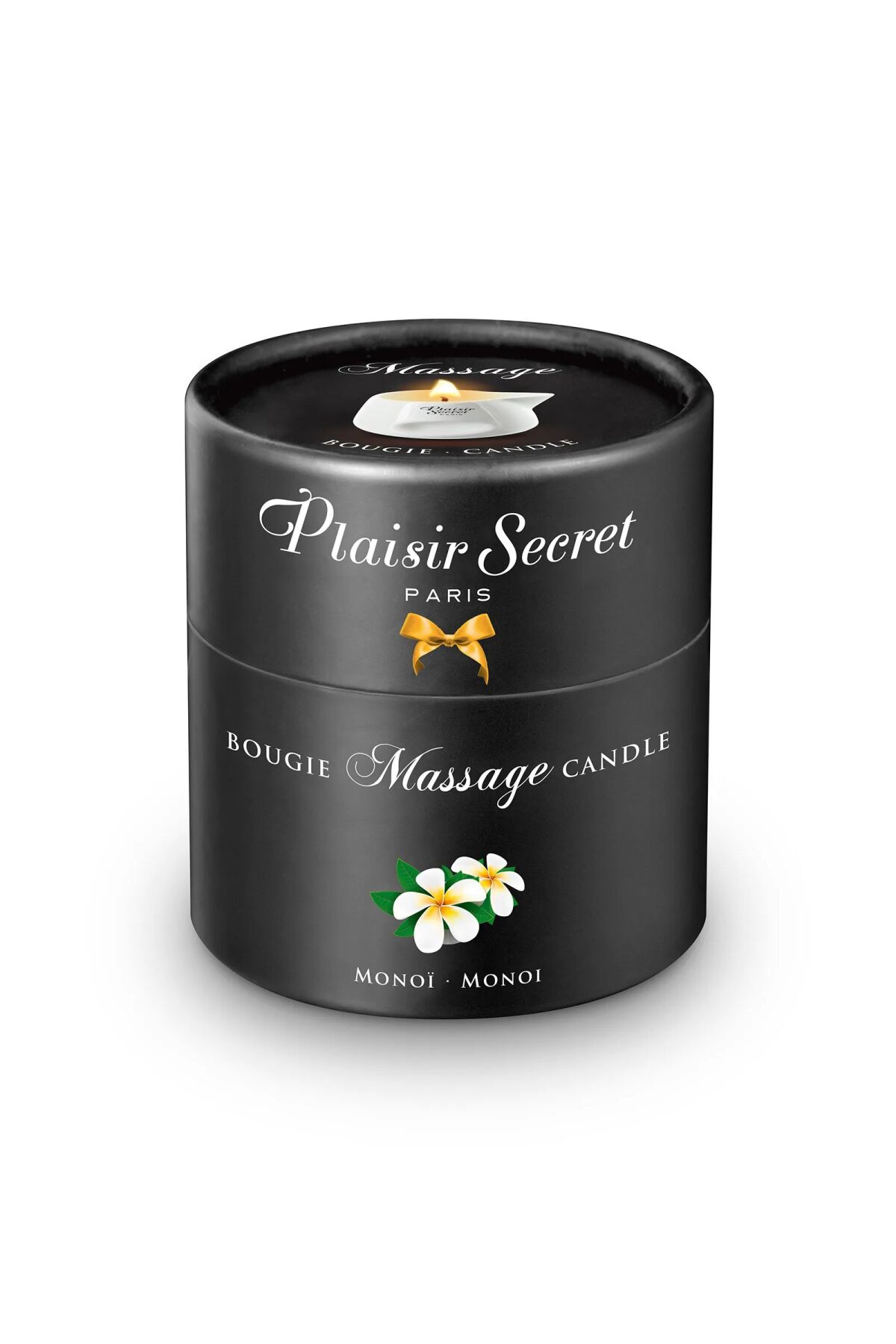 Масажна свічка Plaisirs Secrets Monoi (80 мл) подарункове паковання, керамічний посуд
