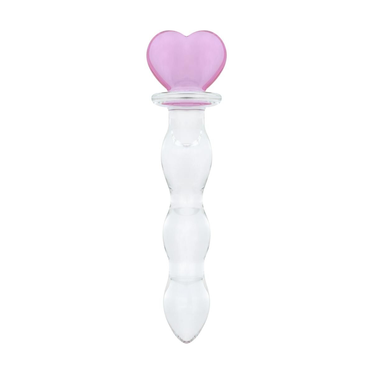 Скляний анальний ланцюжок Gildo Glass Butt Plug Heart Shape No. 35