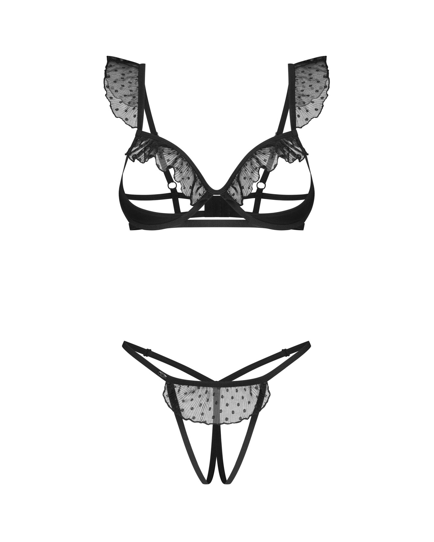 Комплект Obsessive Carrola 2-pcs crotchless set S/M
