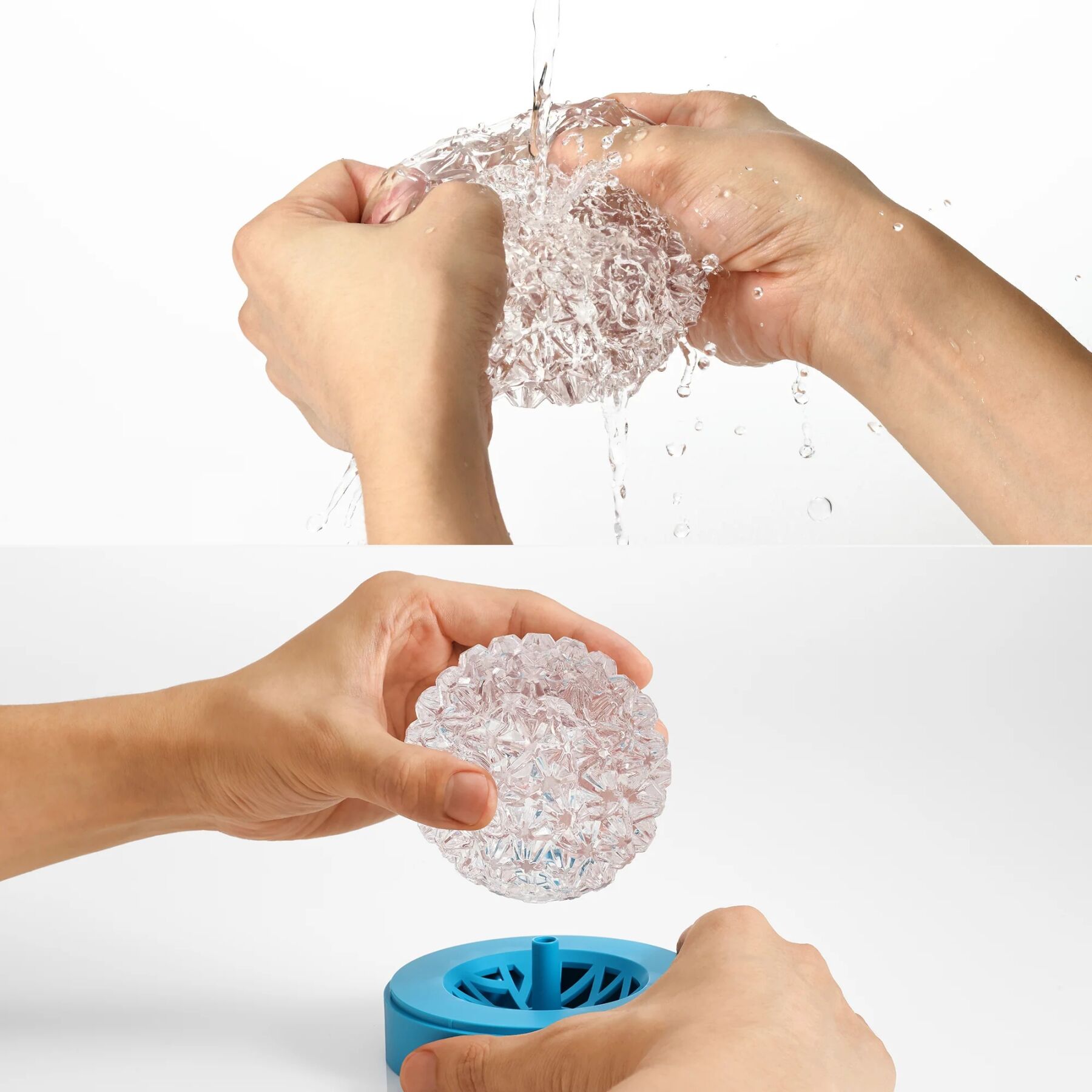 Мастурбатор Tenga Geo Glacier Clear, новий матеріал, інтенсивні блоки