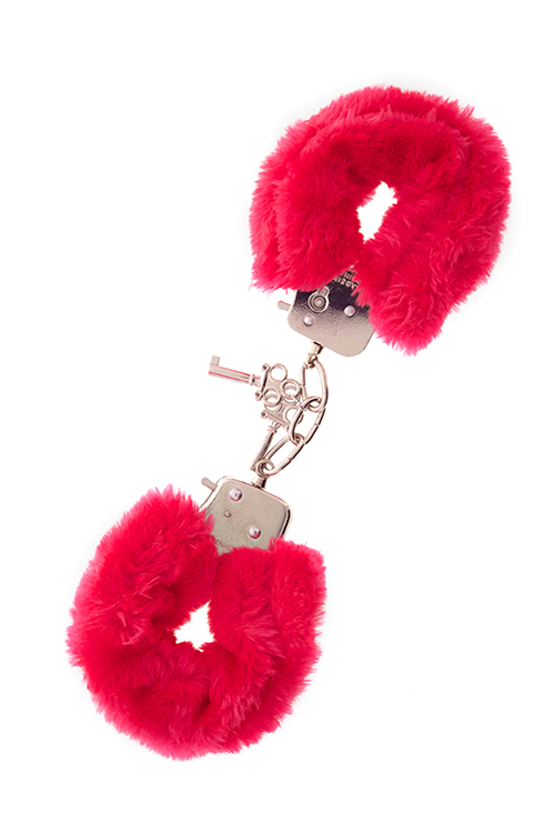 Наручники металеві Dream Toys Furry Сuff з червоним хутром