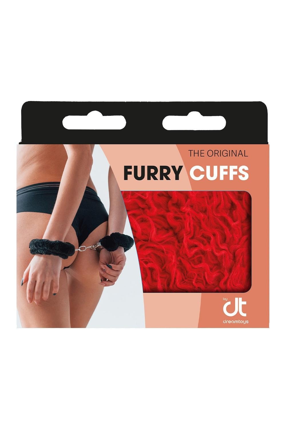Наручники металеві Dream Toys Furry Сuff з червоним хутром