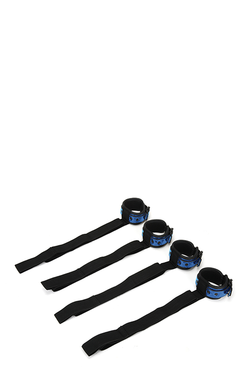 Набір БДСМ для ліжка WHIPSMART DIAMOND BED RESTRAIN KIT BLUE