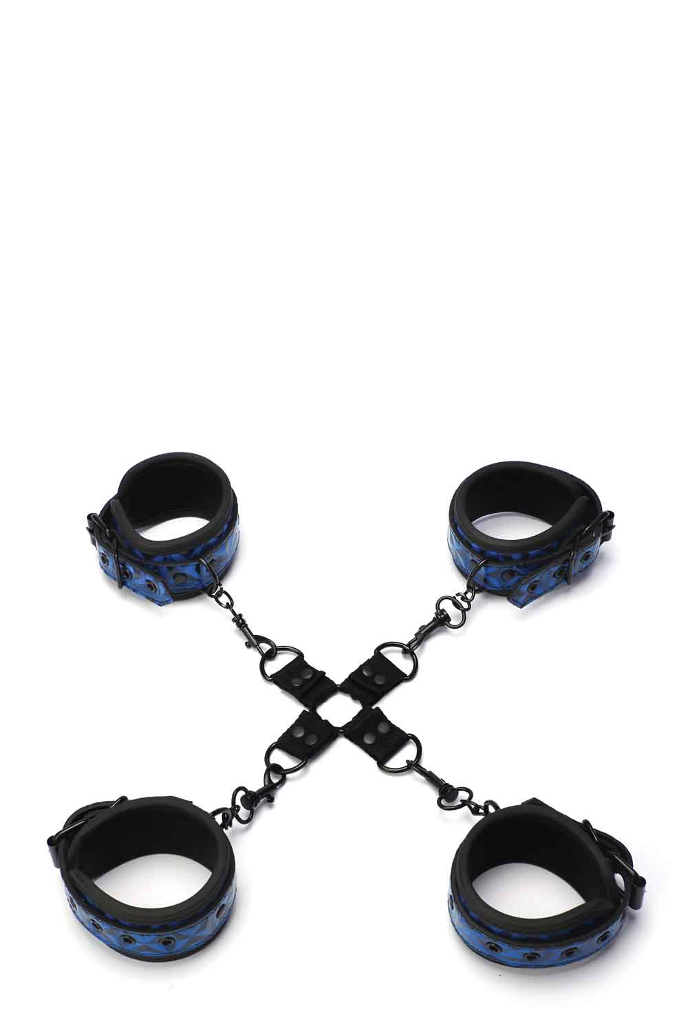 Набір манжет з пряжками для BDSM Whipsmart Deluxe Hogtie, синій