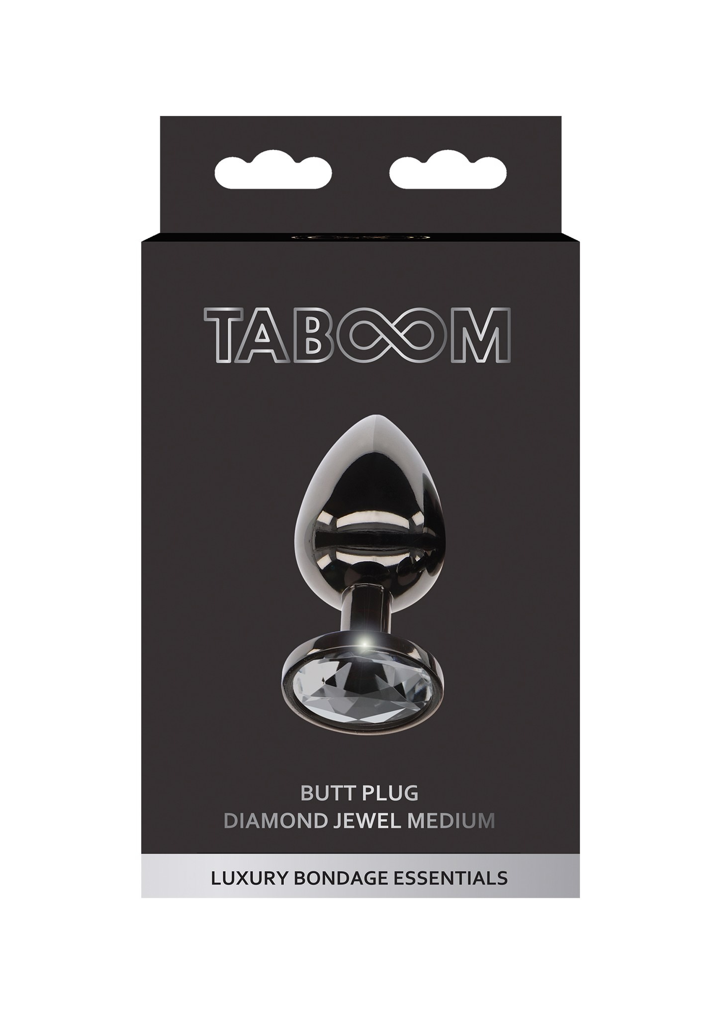 Анальна металева пробка M із чорним каменем Butt Plug With Diamond Jewel Taboom