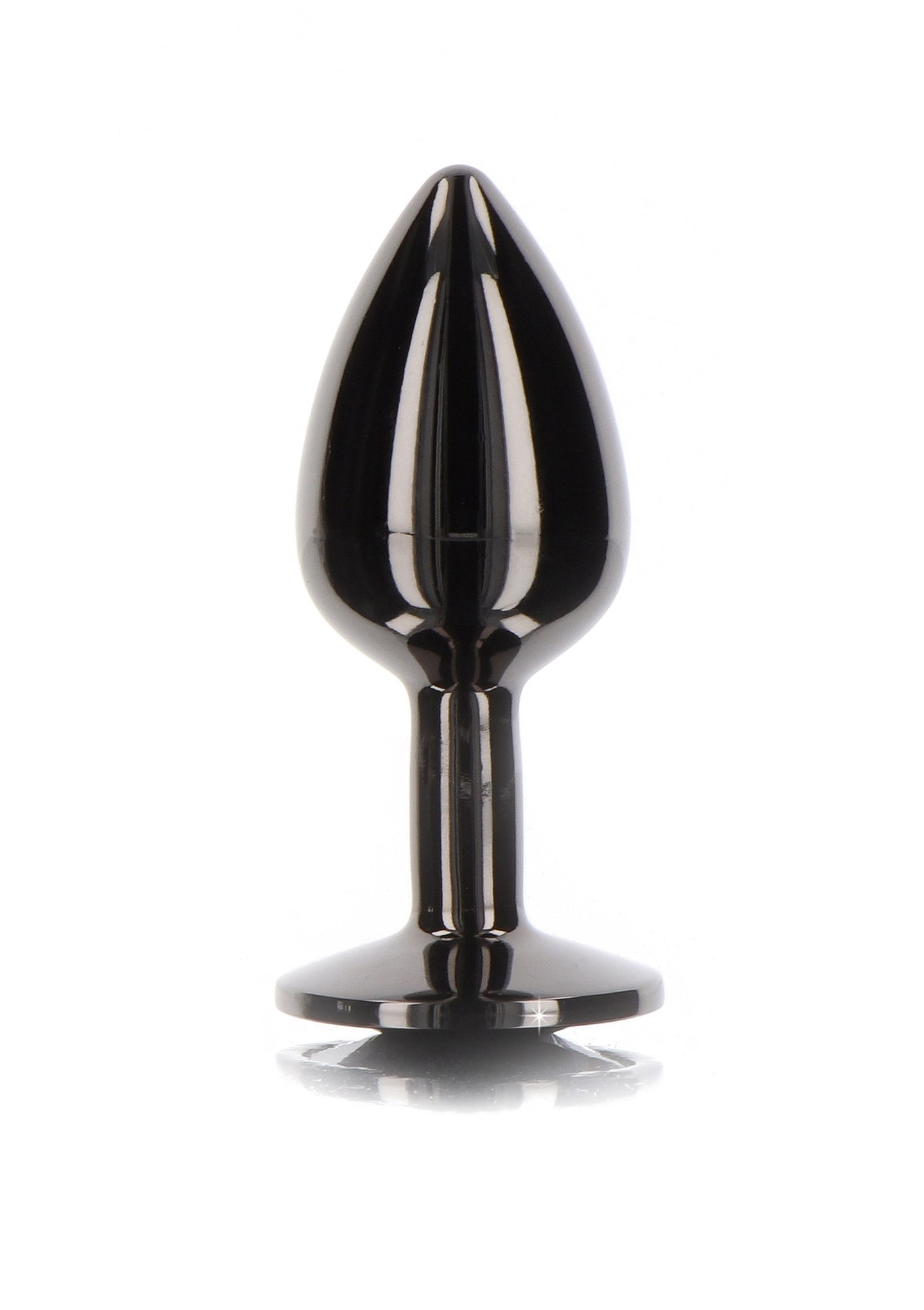 Анальна металева пробка M із чорним каменем Butt Plug With Diamond Jewel Taboom