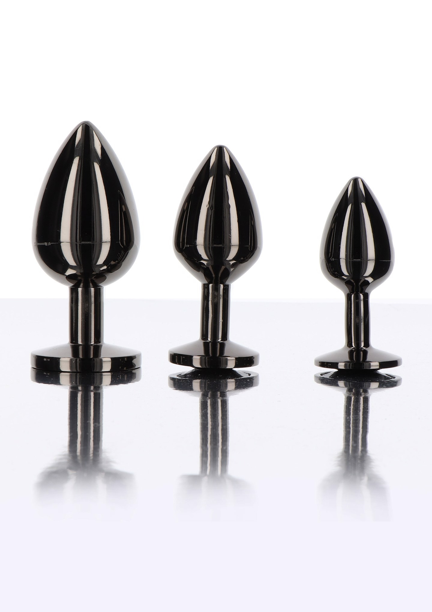 Анальна металева пробка M із чорним каменем Butt Plug With Diamond Jewel Taboom