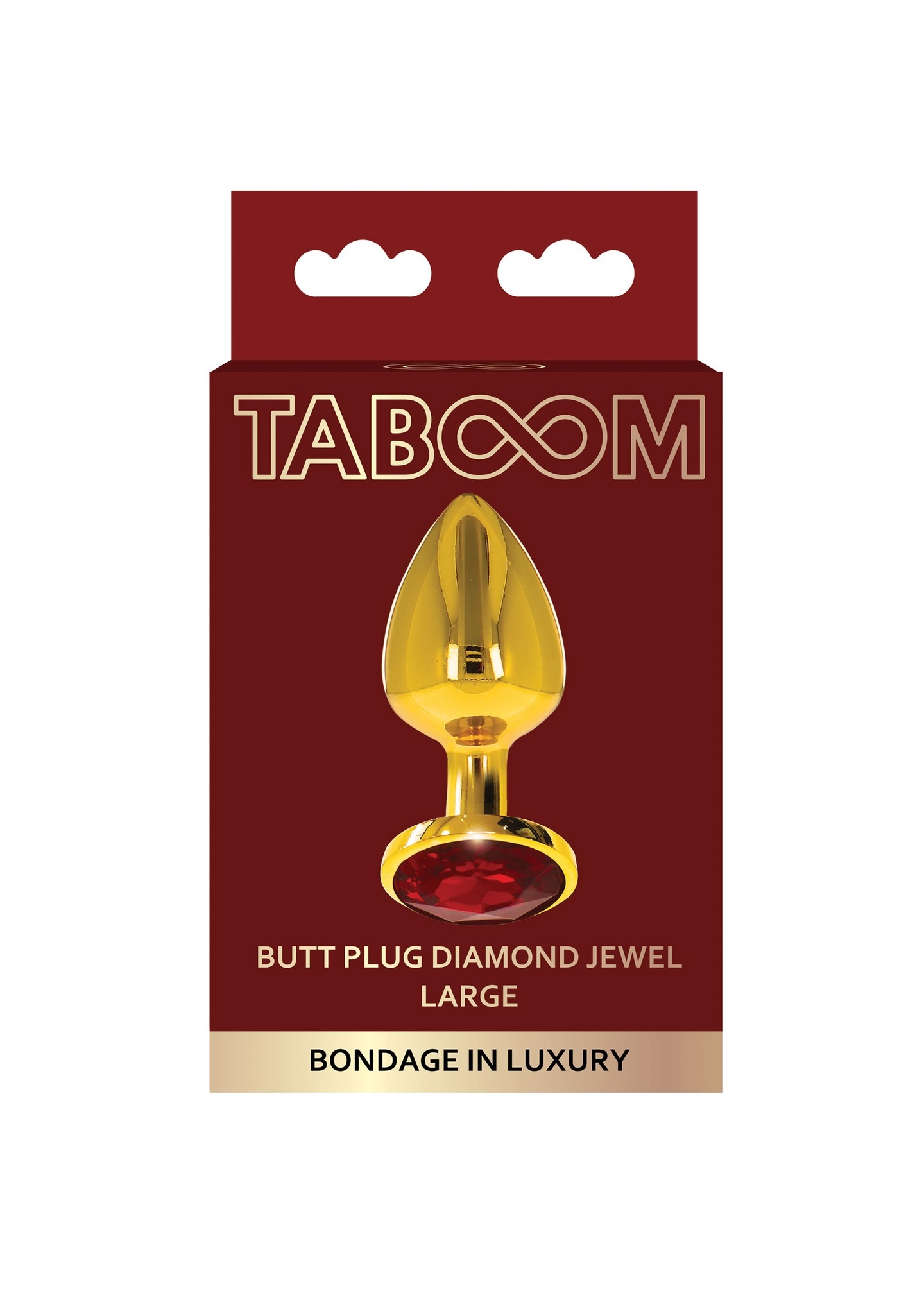 Анальний корок металевий золотистий L Butt Plug With Diamond Jewel Taboom