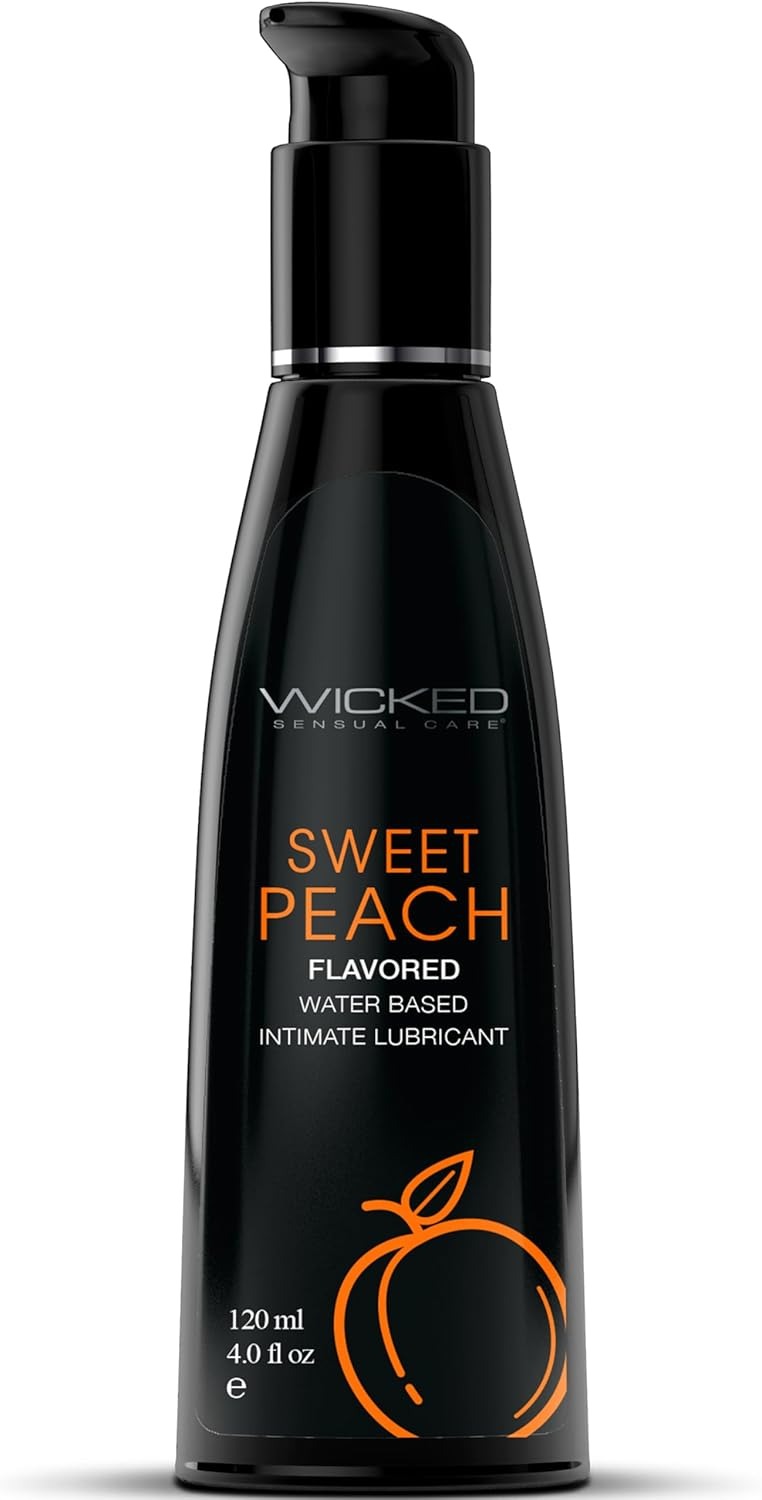 Съедобный лубрикант со вкусом персика Wicked Aqua Sweet Peach на водной основе, 120 мл