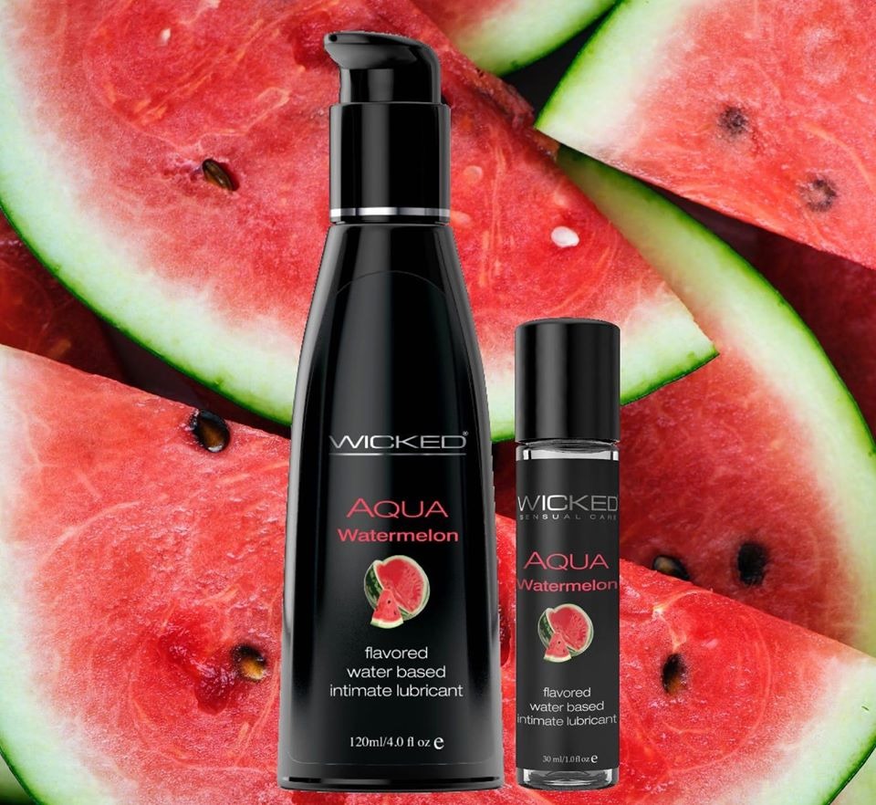 Съедобный лубрикант со вкусом арбуза Wicked Aqua Watermelon Flavored, 120 мл