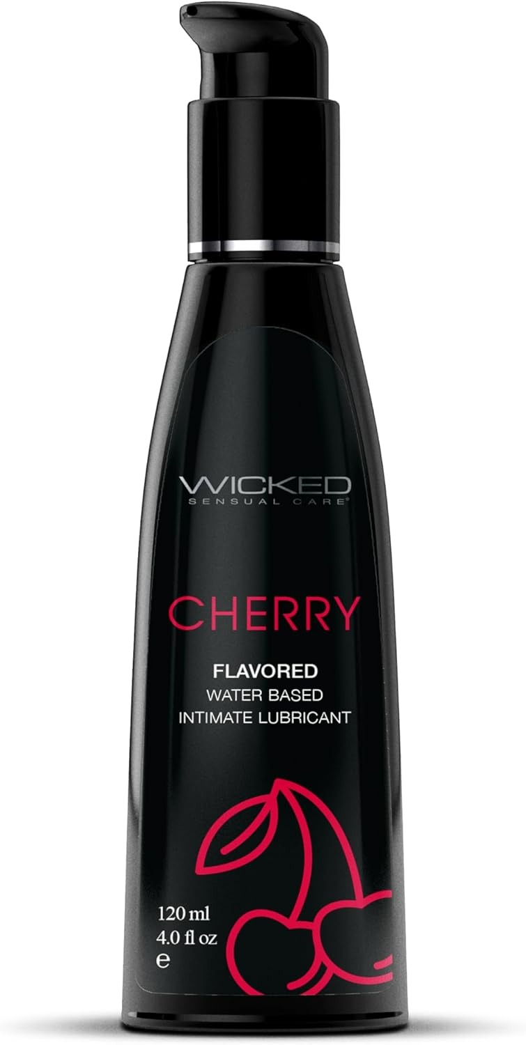 Съедобный лубрикант со вкусом вишни Wicked Aqua Cherry на водной основе, 120 мл