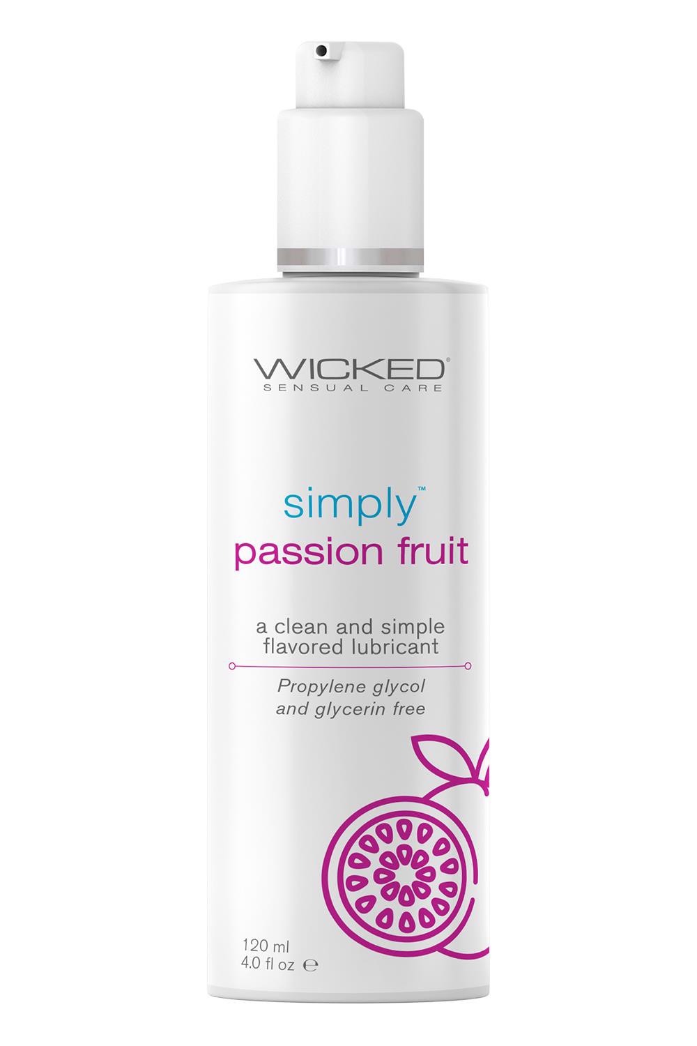 Лубрикант оральный со вкусом маракуйи Wicked Simply Passion Fruit на водной основе, 120 мл
