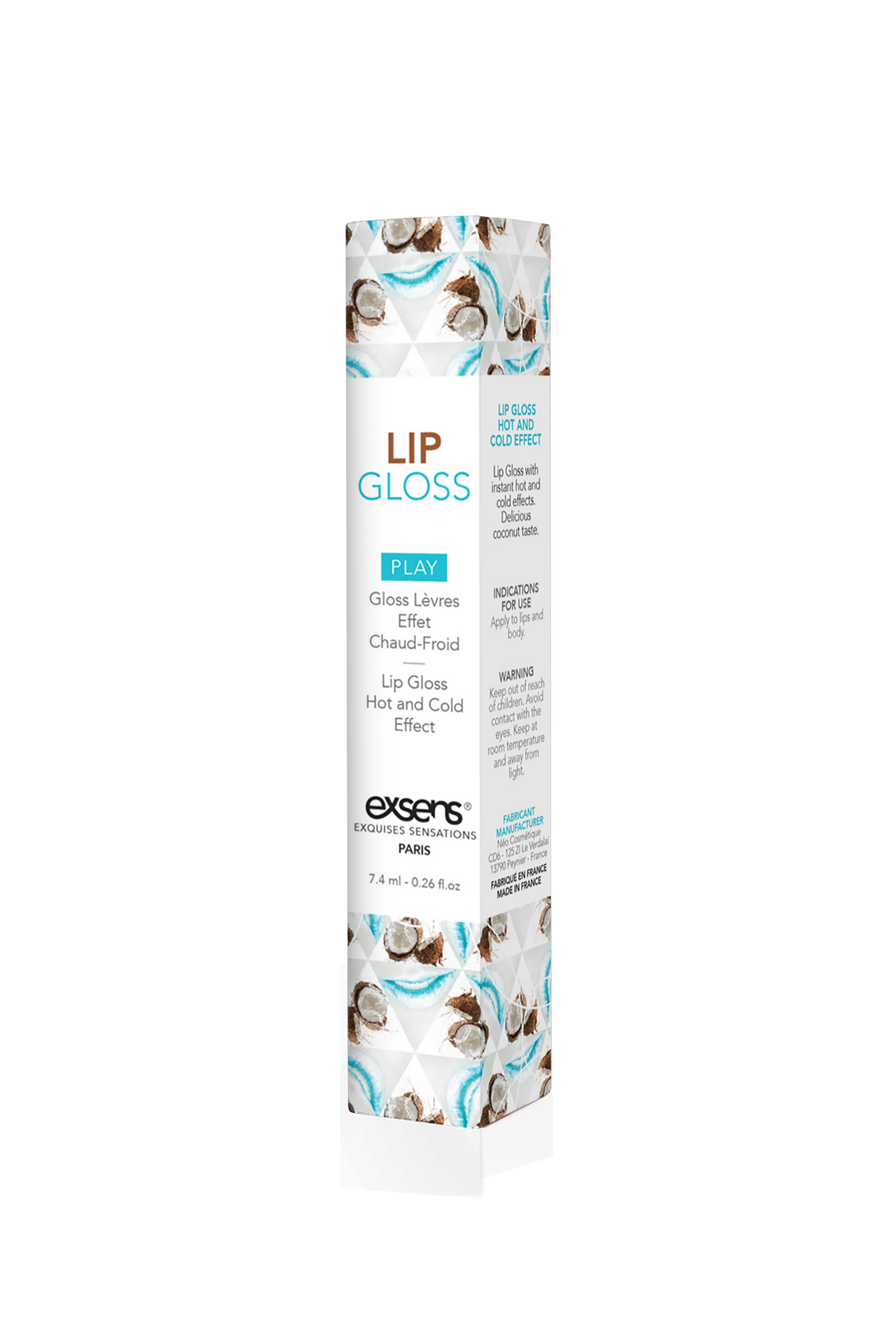 Блиск для оральних ласок EXSENS HOT KISS LIP GLOSS COCONUT 7,4ML