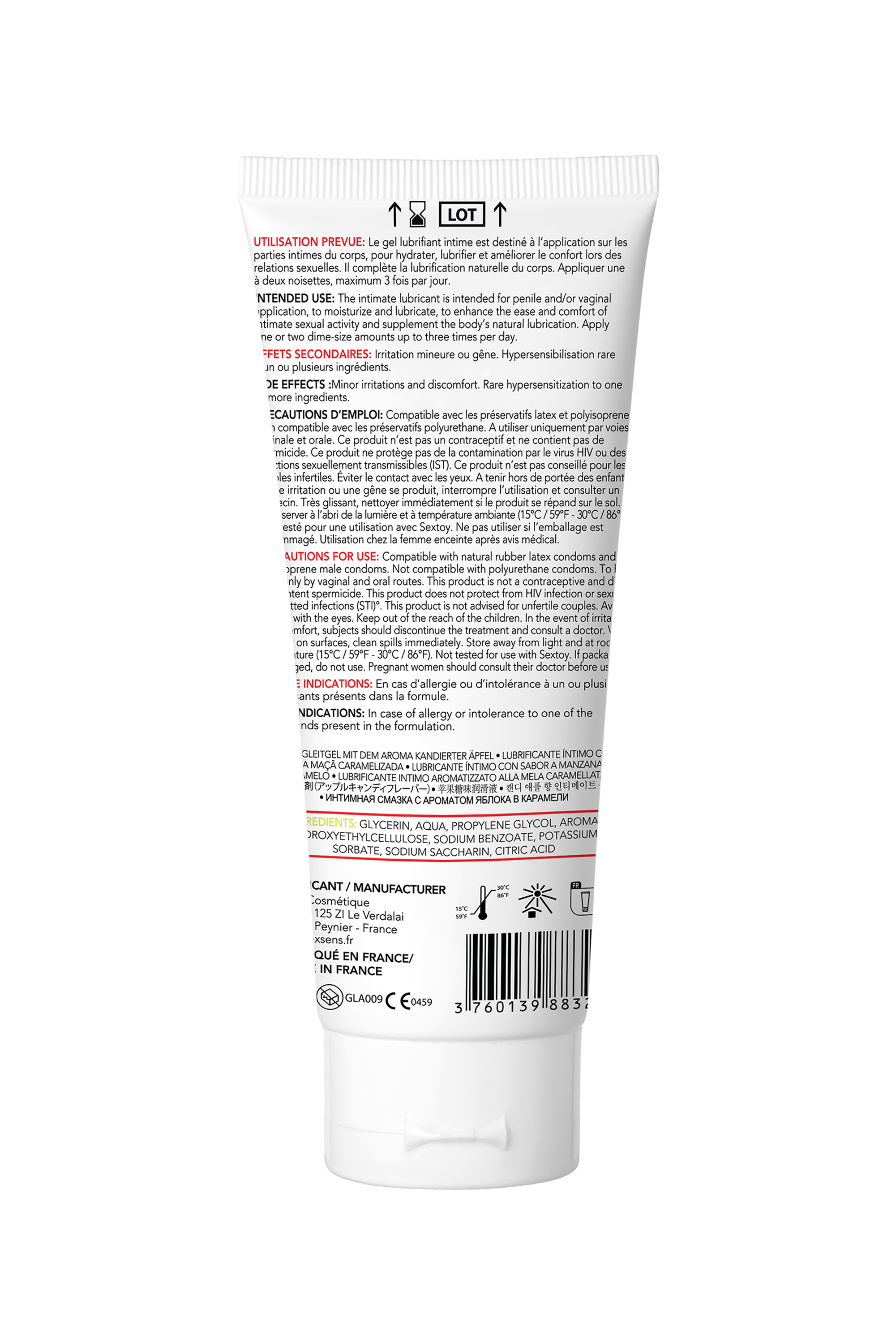 Лубрикант на водной основе с ароматом яблока EXSENS LUBRICANT CANDY APPLE 100ML