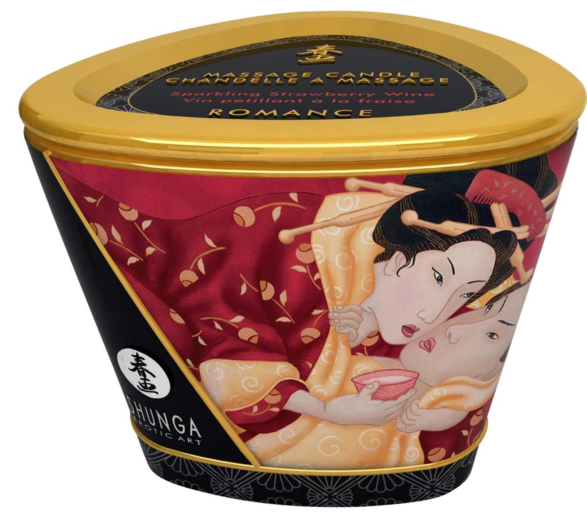 Масажна свічка Shunga Massage Candle Strawberry з ароматом полуниці, 170 мл