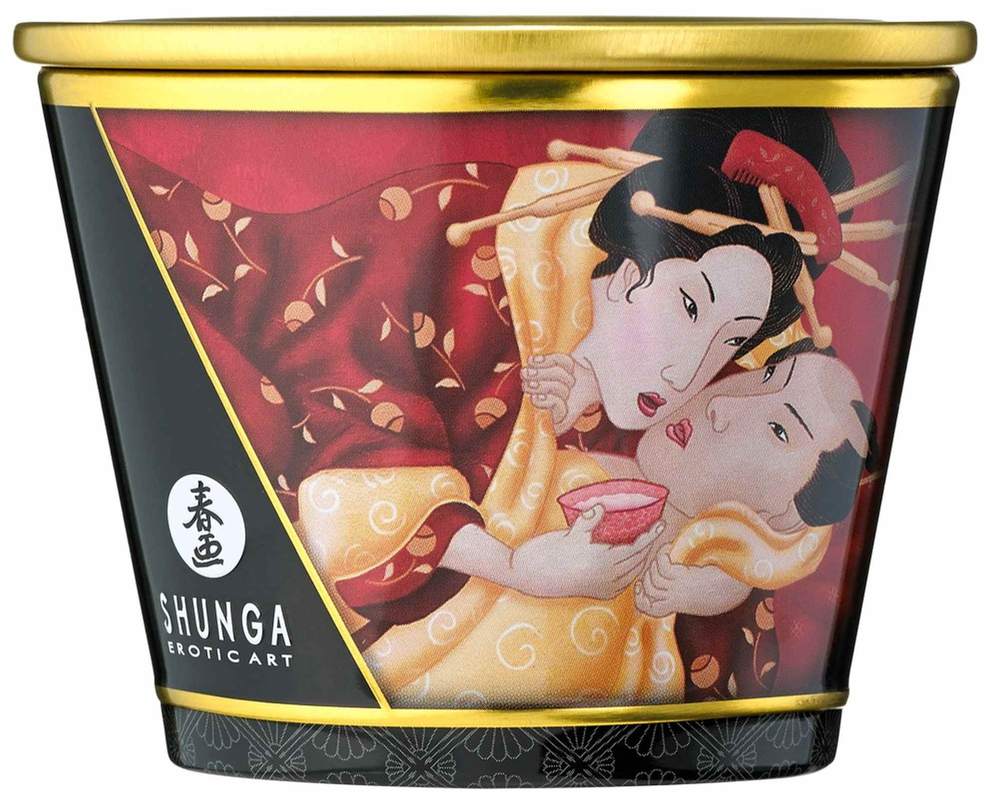 Масажна свічка Shunga Massage Candle Strawberry з ароматом полуниці, 170 мл