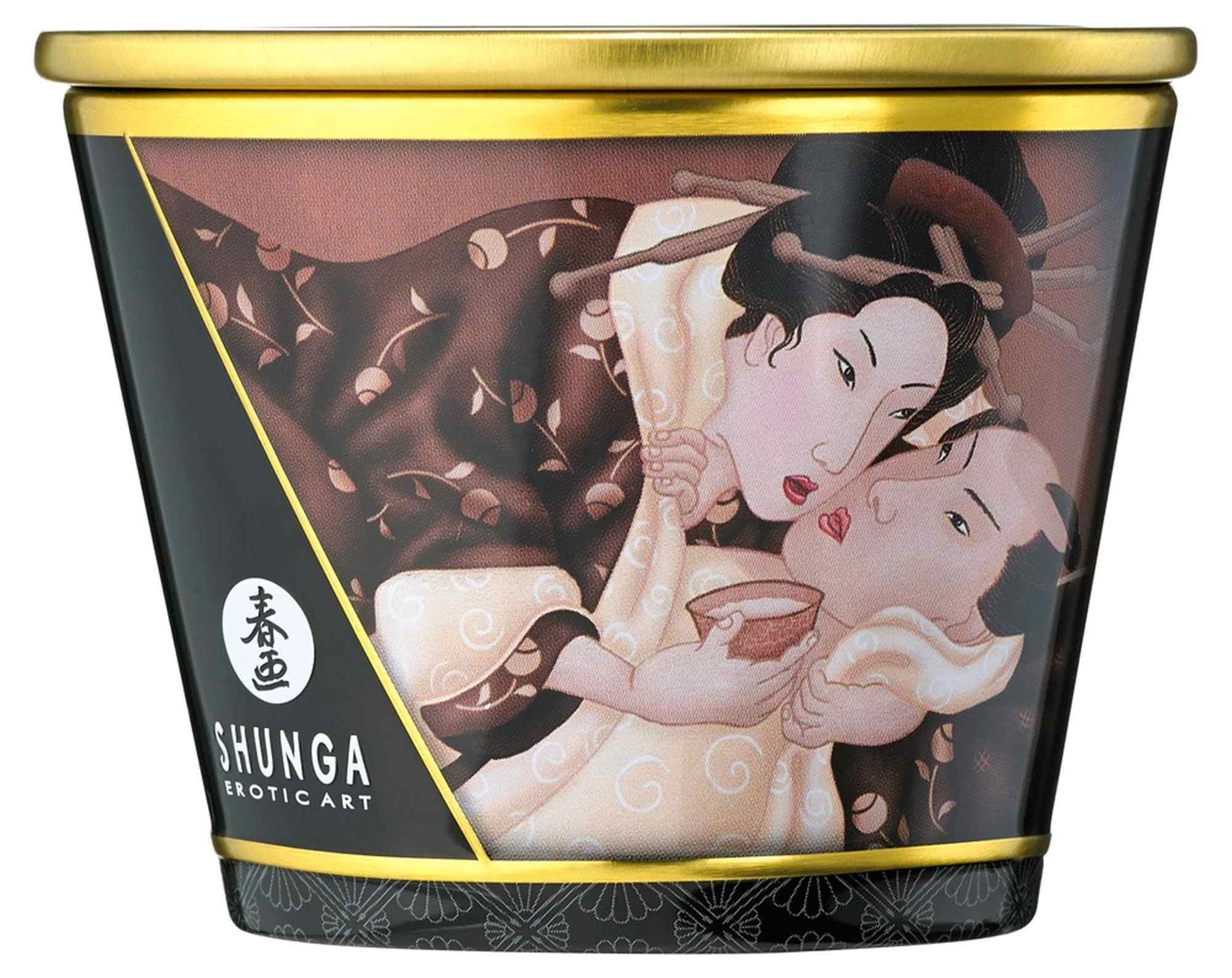 Свеча для массажа Shunga Massage Candle Intoxicating Chocolate с ароматом шоколада, 170 мл